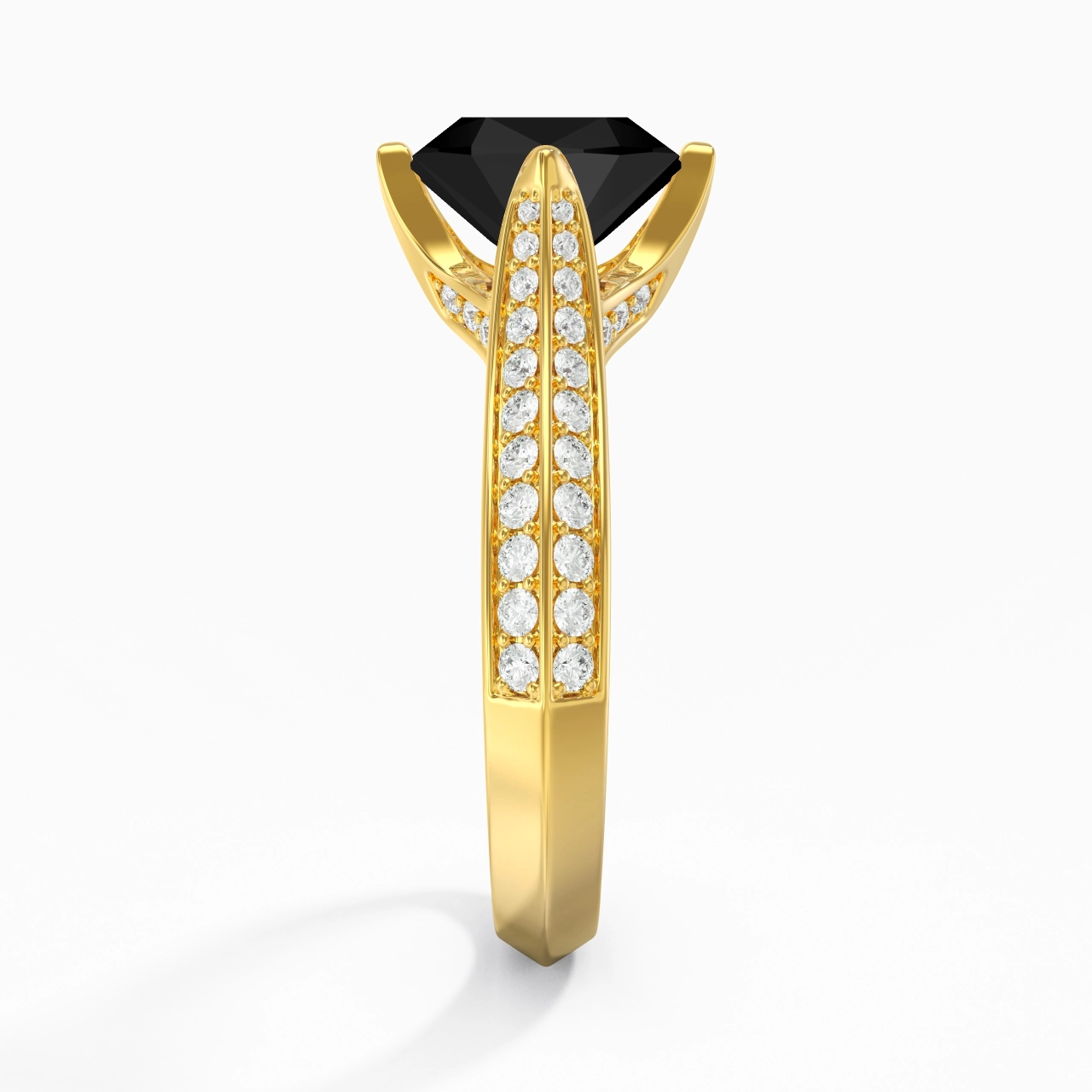 Pavé Est Ouest Bague de fiançailles 1.50ct Zircon cubique