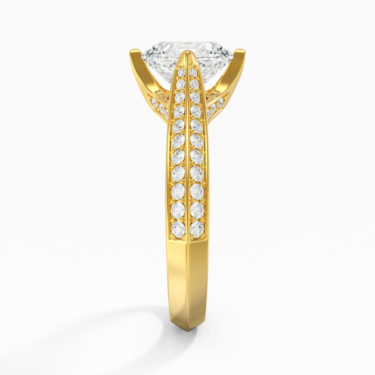 Pavé Est Ouest Bague de fiançailles 1.50ct Zircon cubique