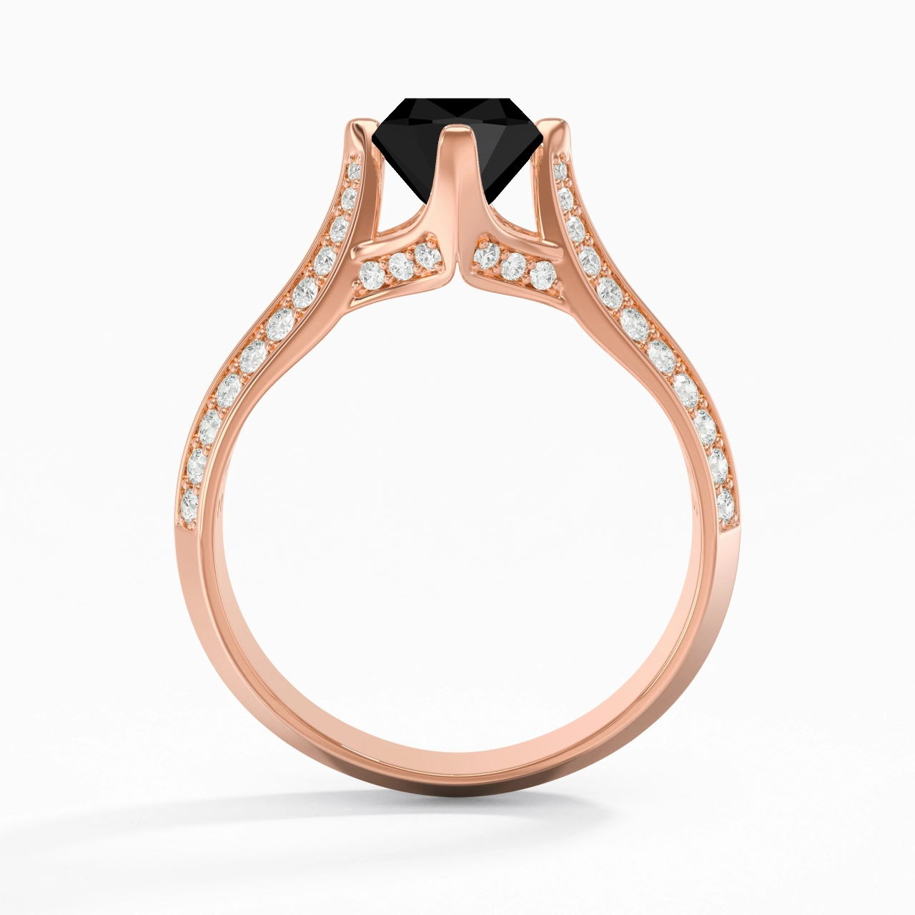 Pavé Est Ouest Bague de fiançailles 1.50ct Zircon cubique