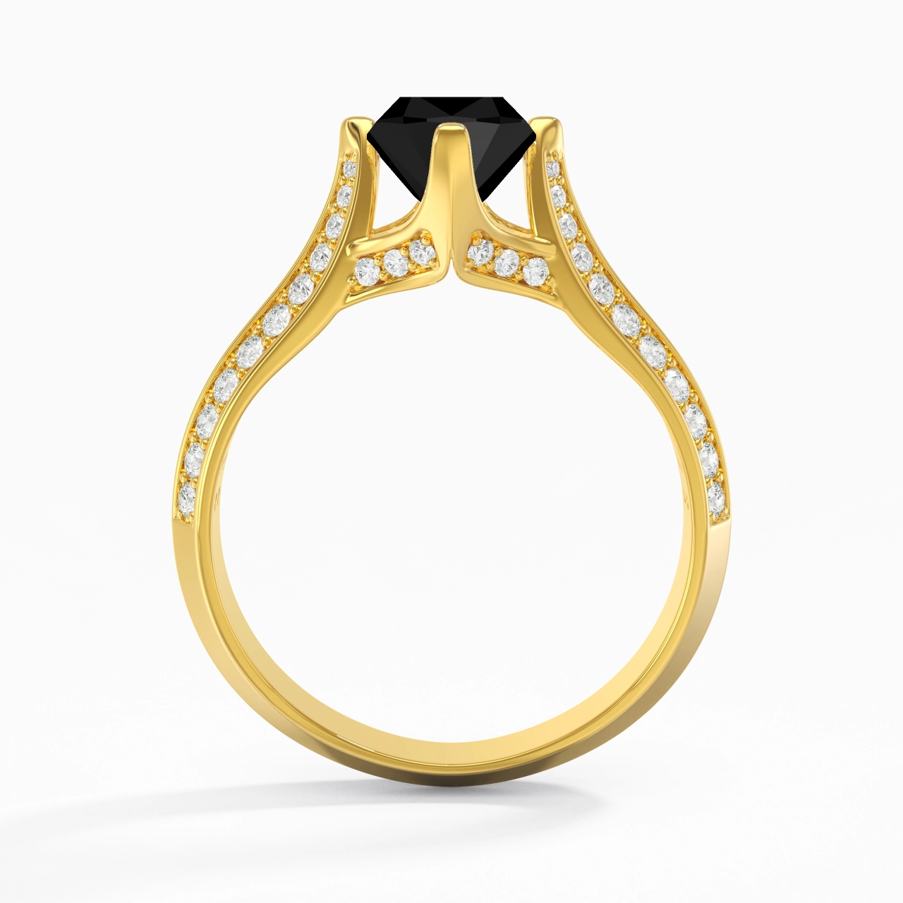 Pavé Est Ouest Bague de fiançailles 1.50ct Zircon cubique