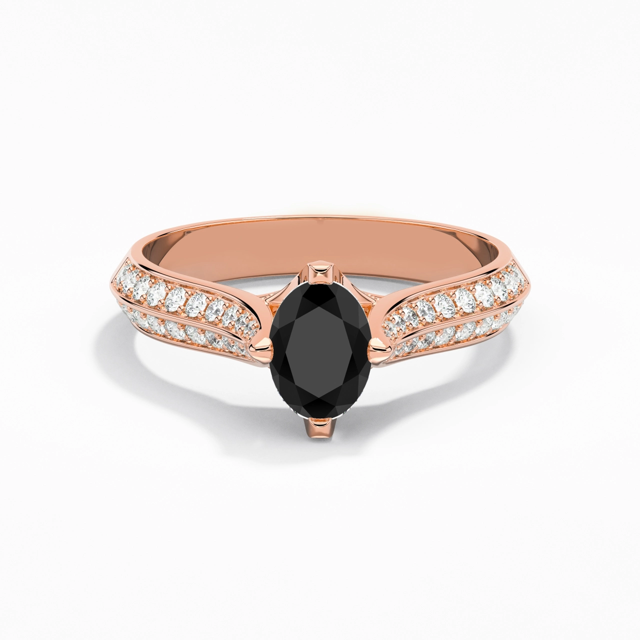 Pavé Est Ouest Bague de fiançailles 1.00ct Zircon cubique