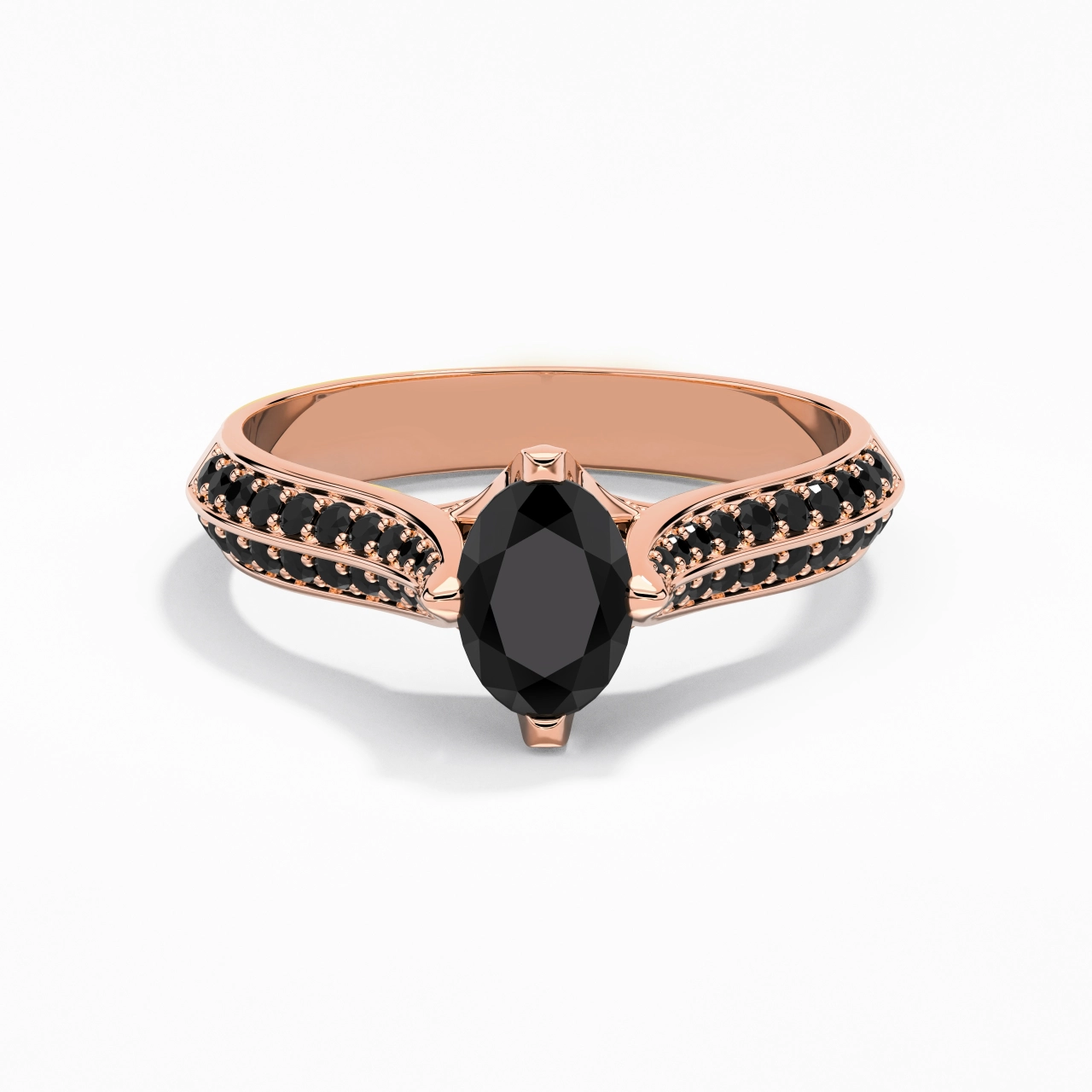 Classique Ovale 1.00ct Zircon cubique Bague de fiançailles