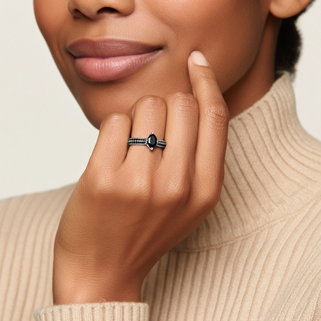 Classique Ovale 1.50ct Zircon cubique Bague de fiançailles