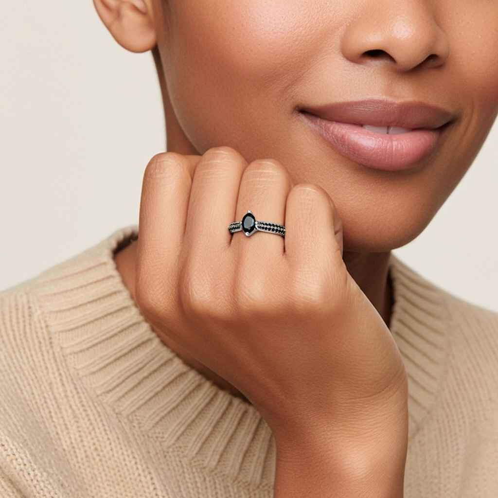 Classique Ovale 1.50ct Zircon cubique Bague de fiançailles