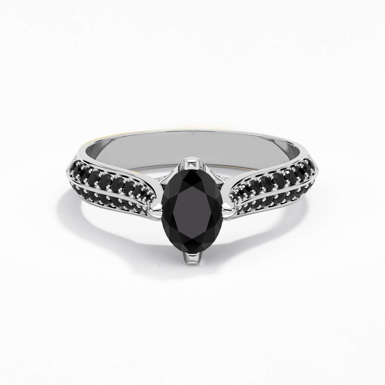 Classique Ovale 1.00ct Zircon cubique Bague de fiançailles