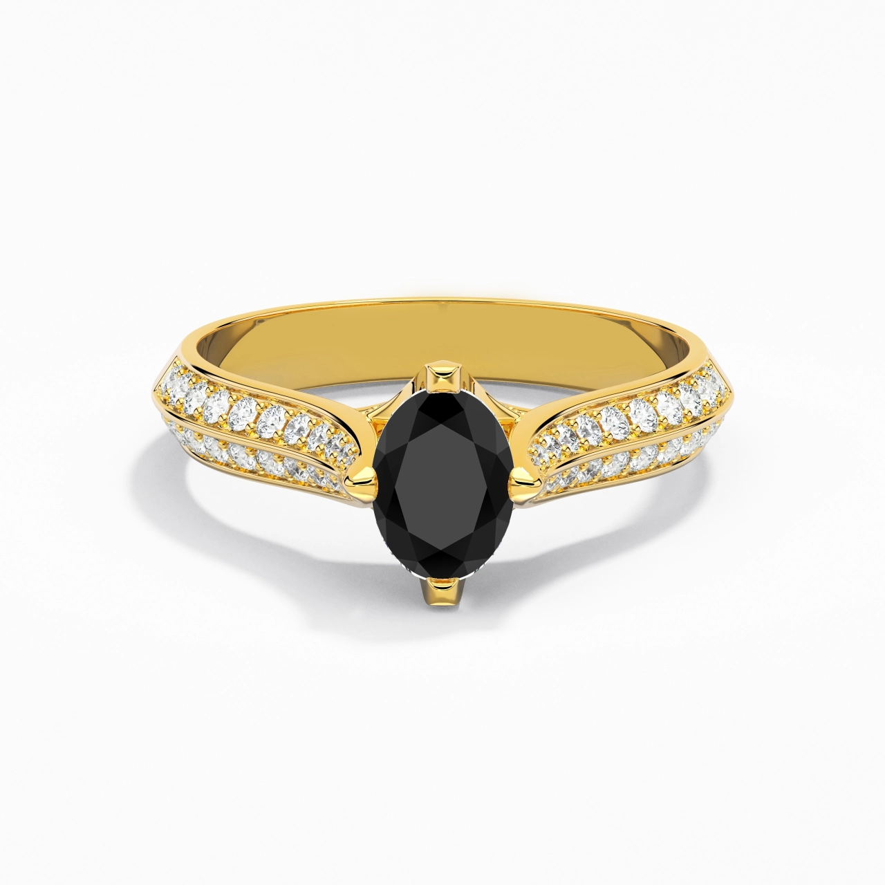 Pavé Est Ouest Bague de fiançailles 1.00ct Zircon cubique