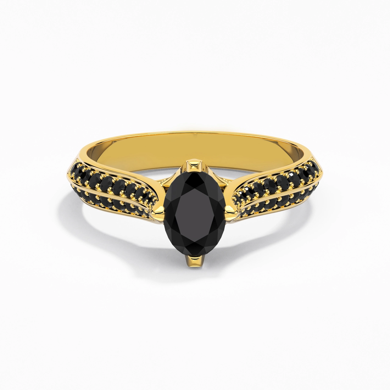 Classique Ovale 1.00ct Zircon cubique Bague de fiançailles