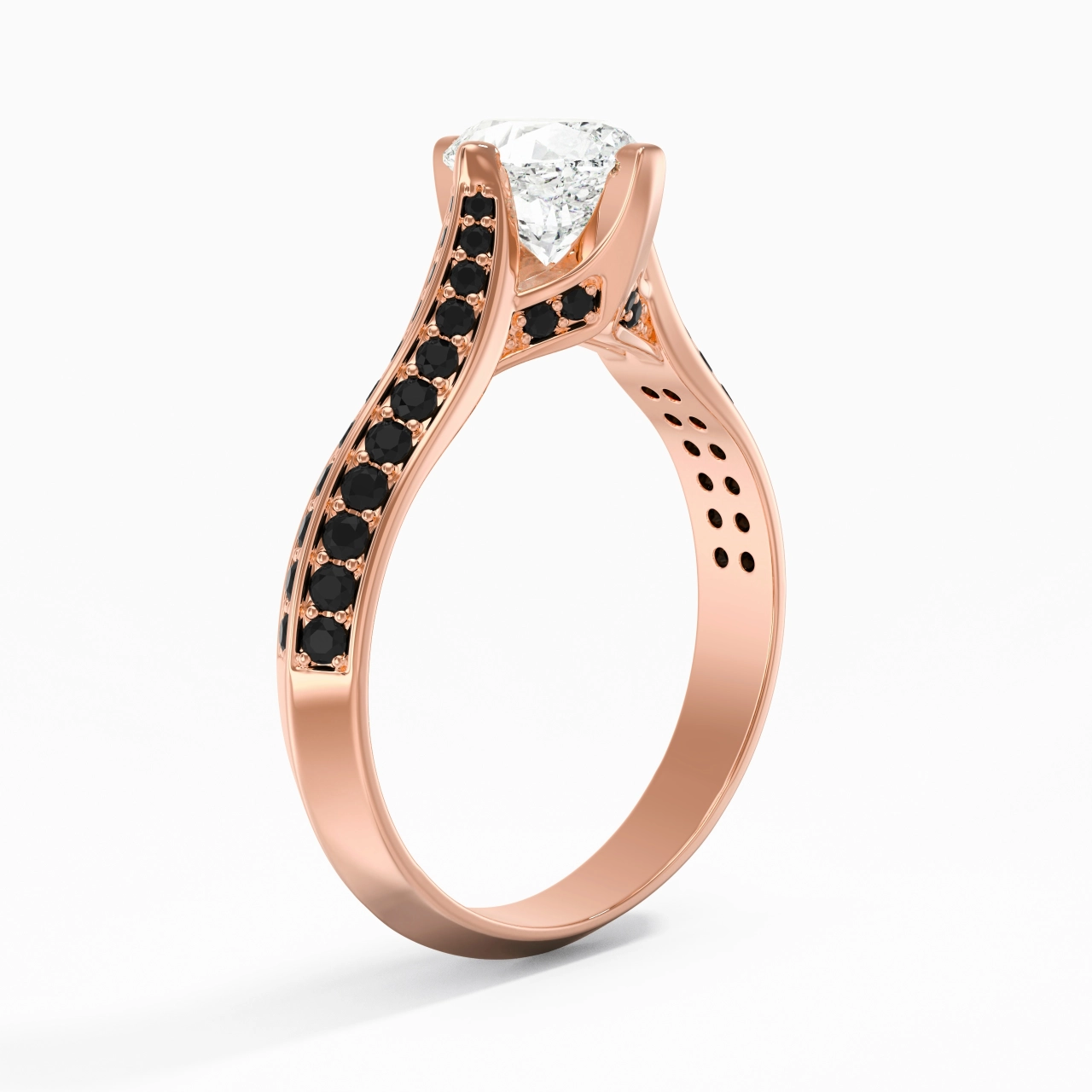 Classique Ovale 1.00ct Zircon cubique Bague de fiançailles