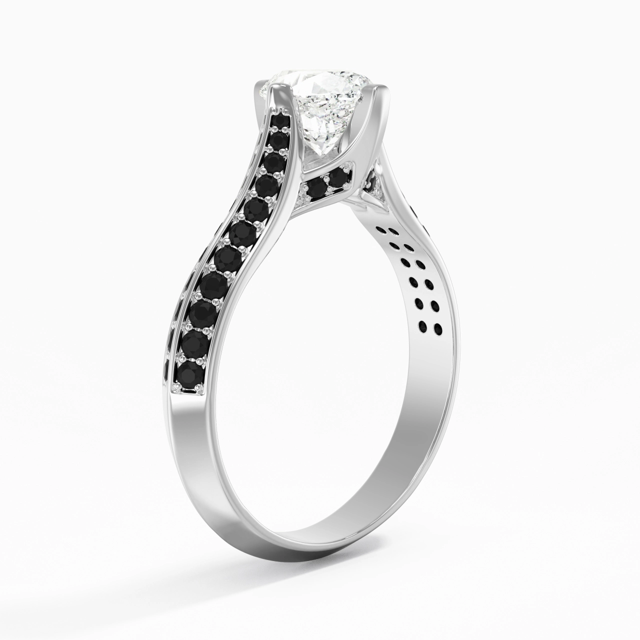 Classique Ovale 1.00ct Zircon cubique Bague de fiançailles