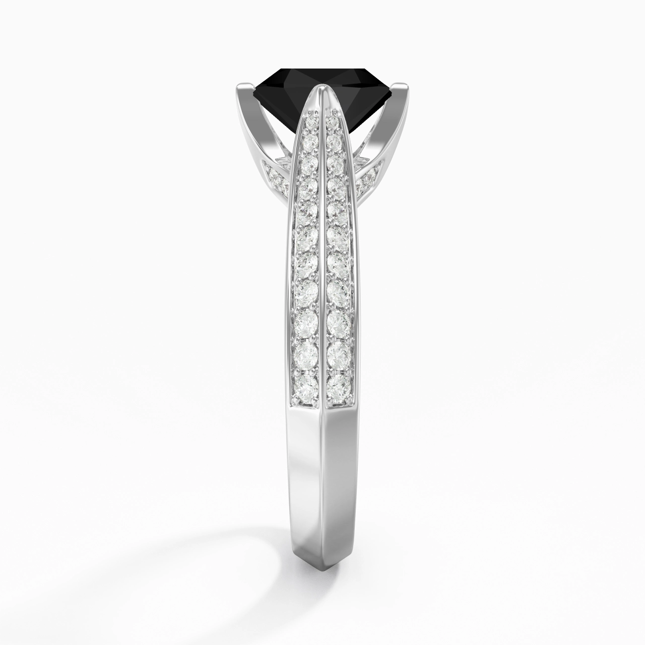 Pavé Est Ouest Bague de fiançailles 1.00ct Zircon cubique