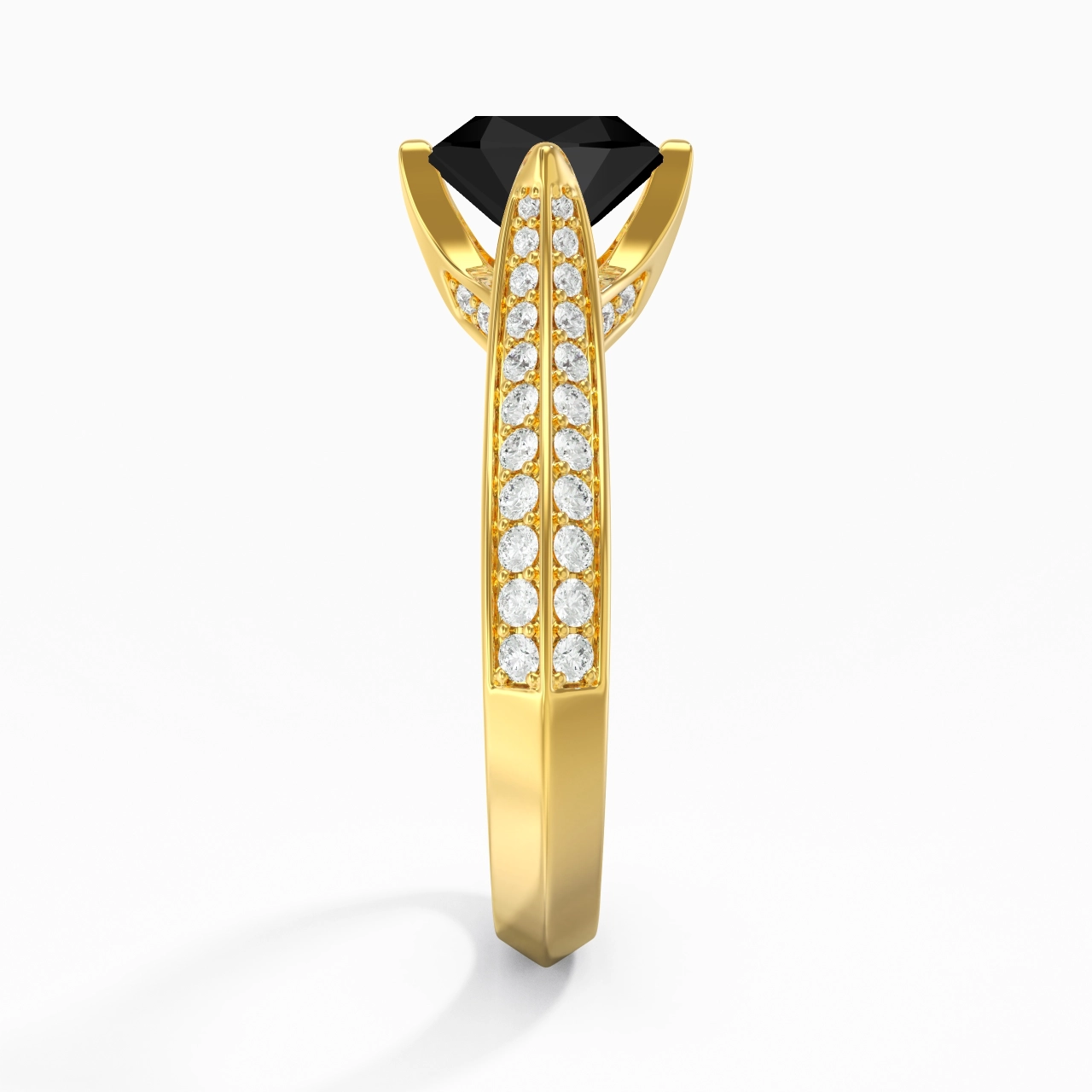 Pavé Est Ouest Bague de fiançailles 1.00ct Zircon cubique