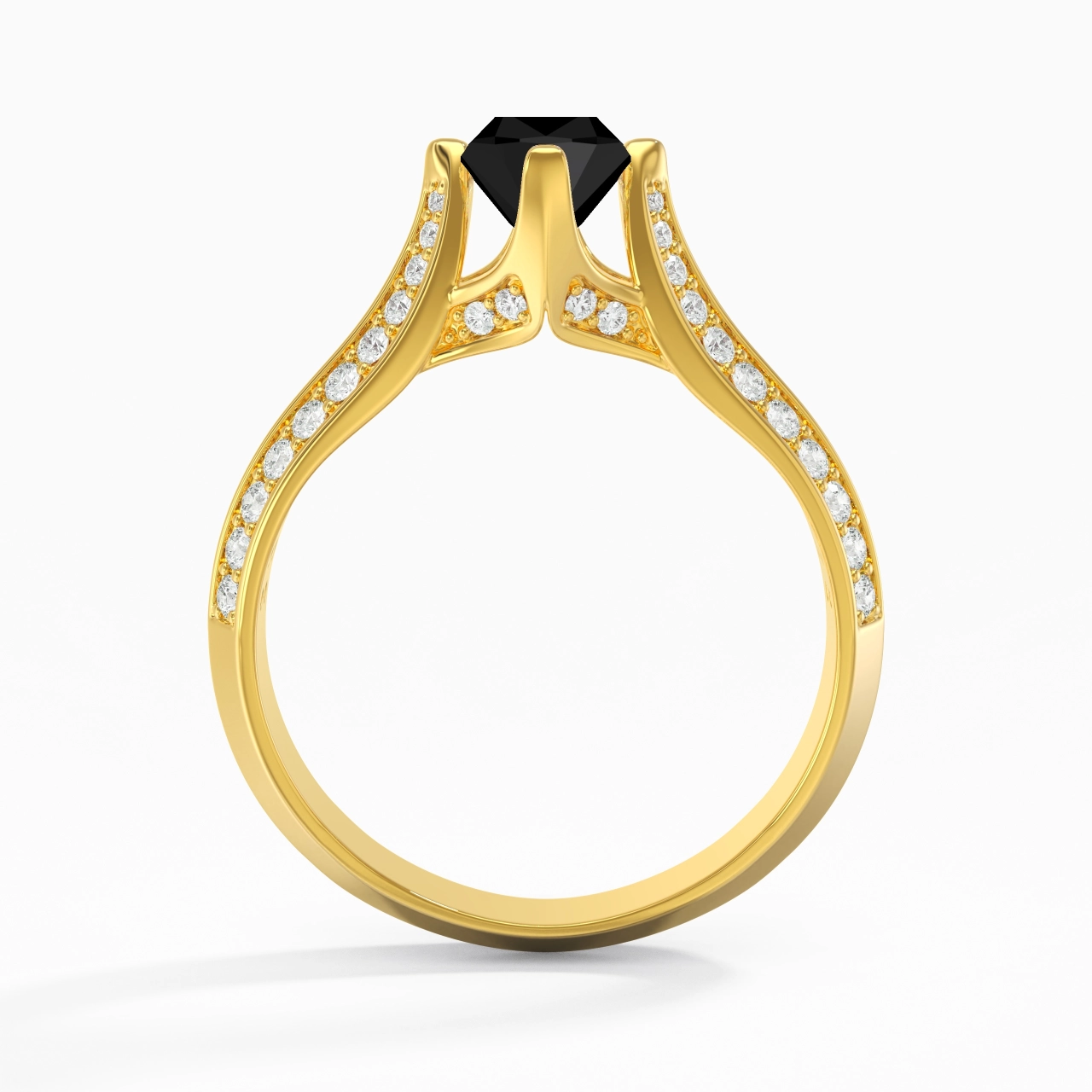 Pavé Est Ouest Bague de fiançailles 1.00ct Zircon cubique