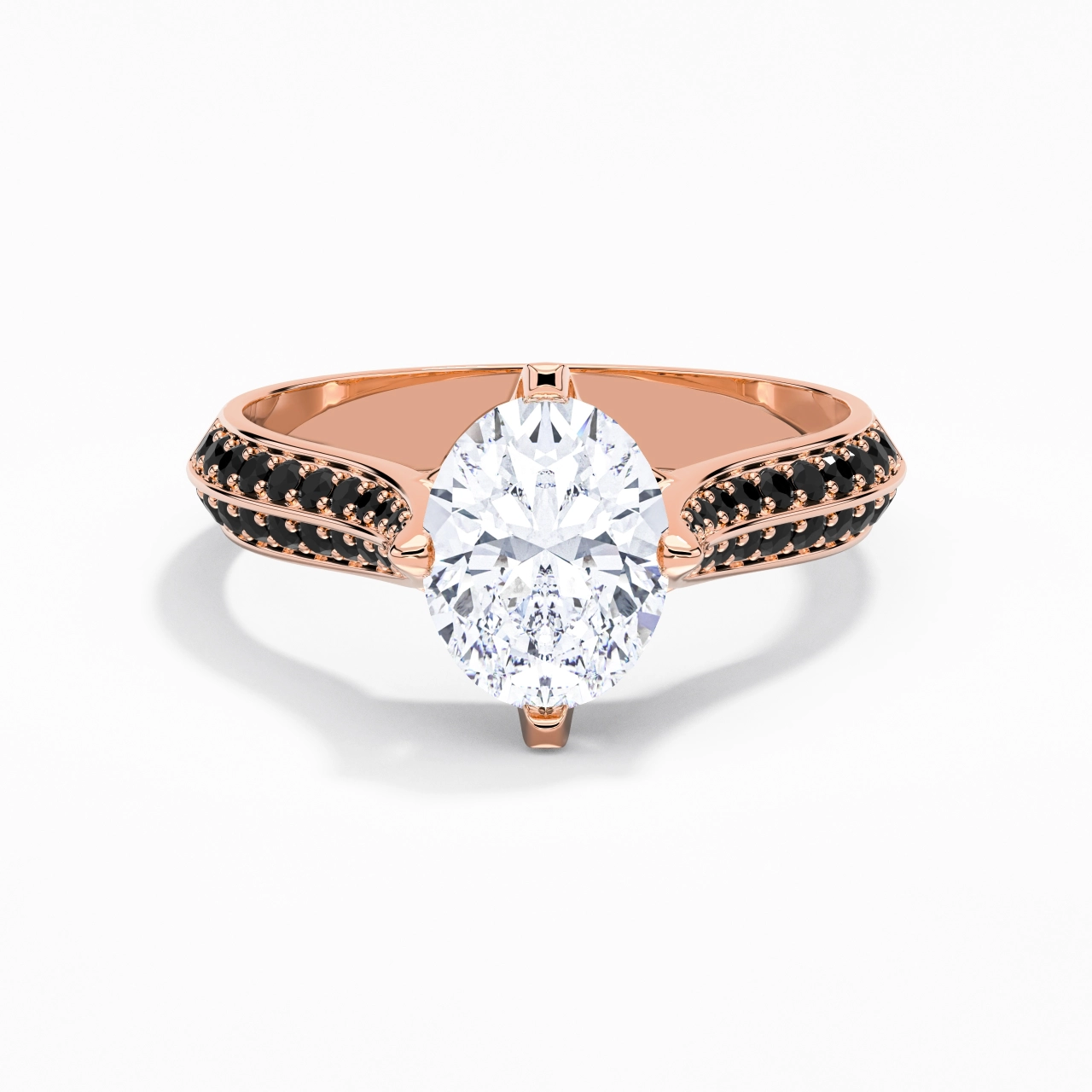 Classique Ovale 2.00ct Zircon cubique Bague de fiançailles