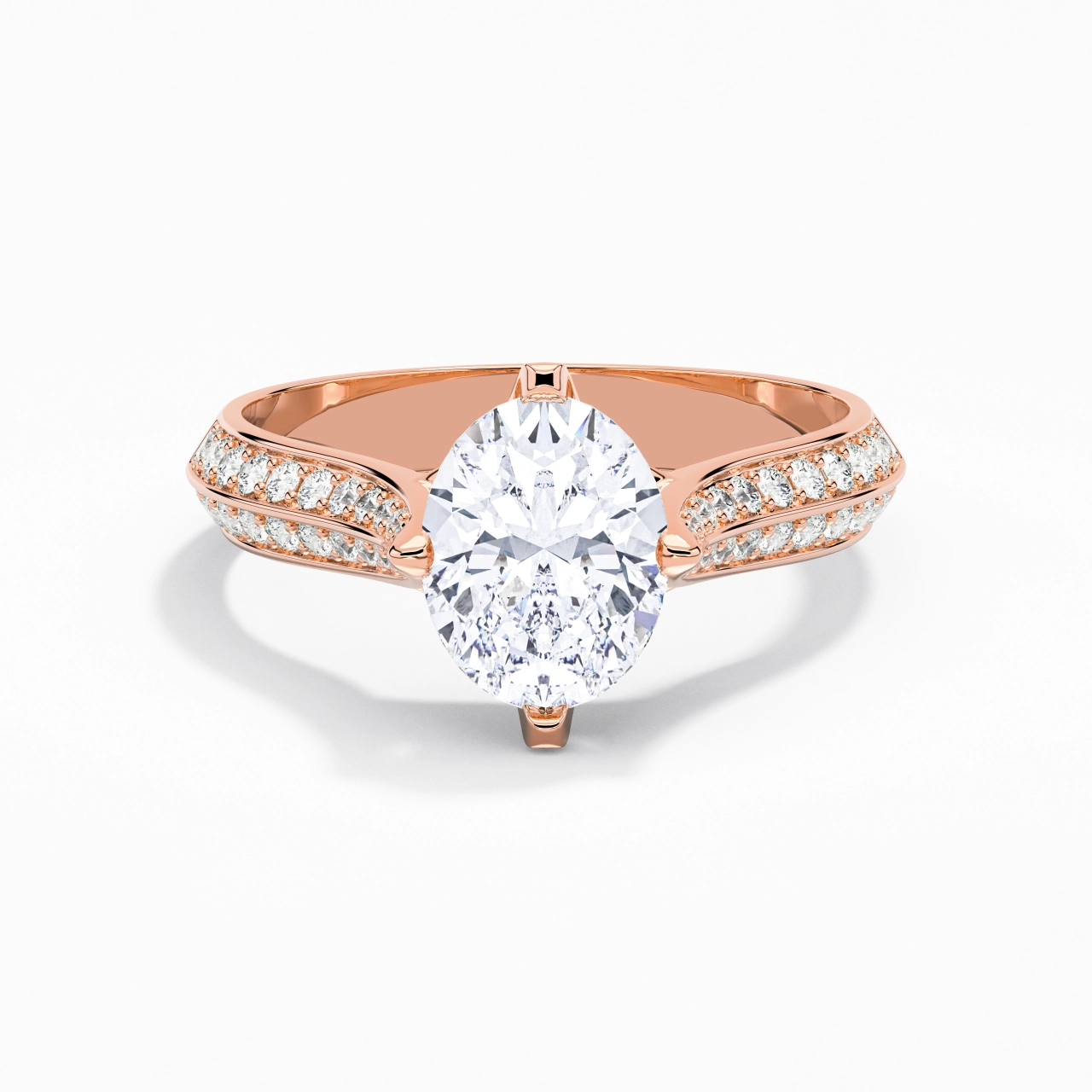 Pavé Oriente - Occidente Anillo de Compromiso 2.00ct Moissanita