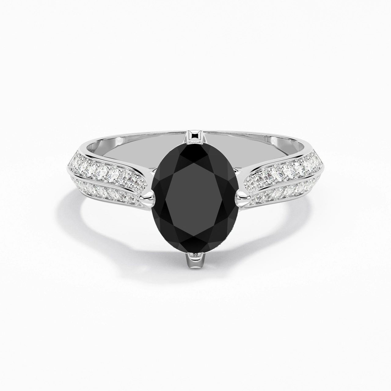 Pavé Est Ouest Bague de fiançailles 2.00ct Zircon cubique