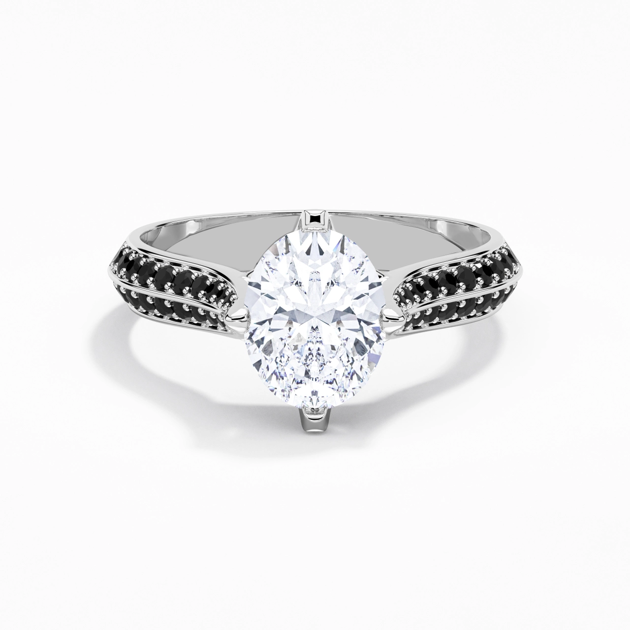 Classique Ovale 2.00ct Zircon cubique Bague de fiançailles