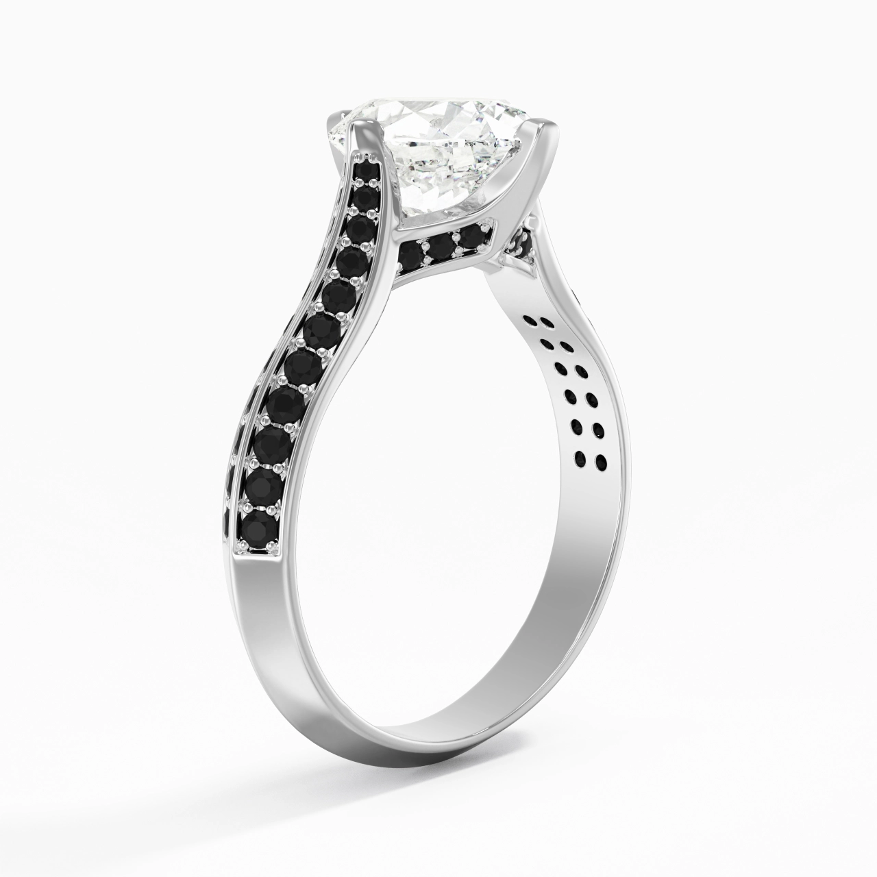 Classique Ovale 2.00ct Zircon cubique Bague de fiançailles