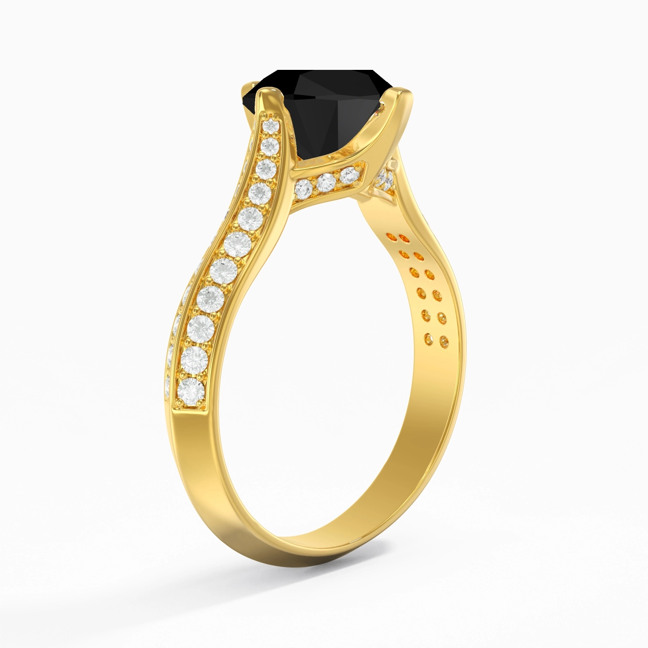 Pavé Est Ouest Bague de fiançailles 2.00ct Zircon cubique