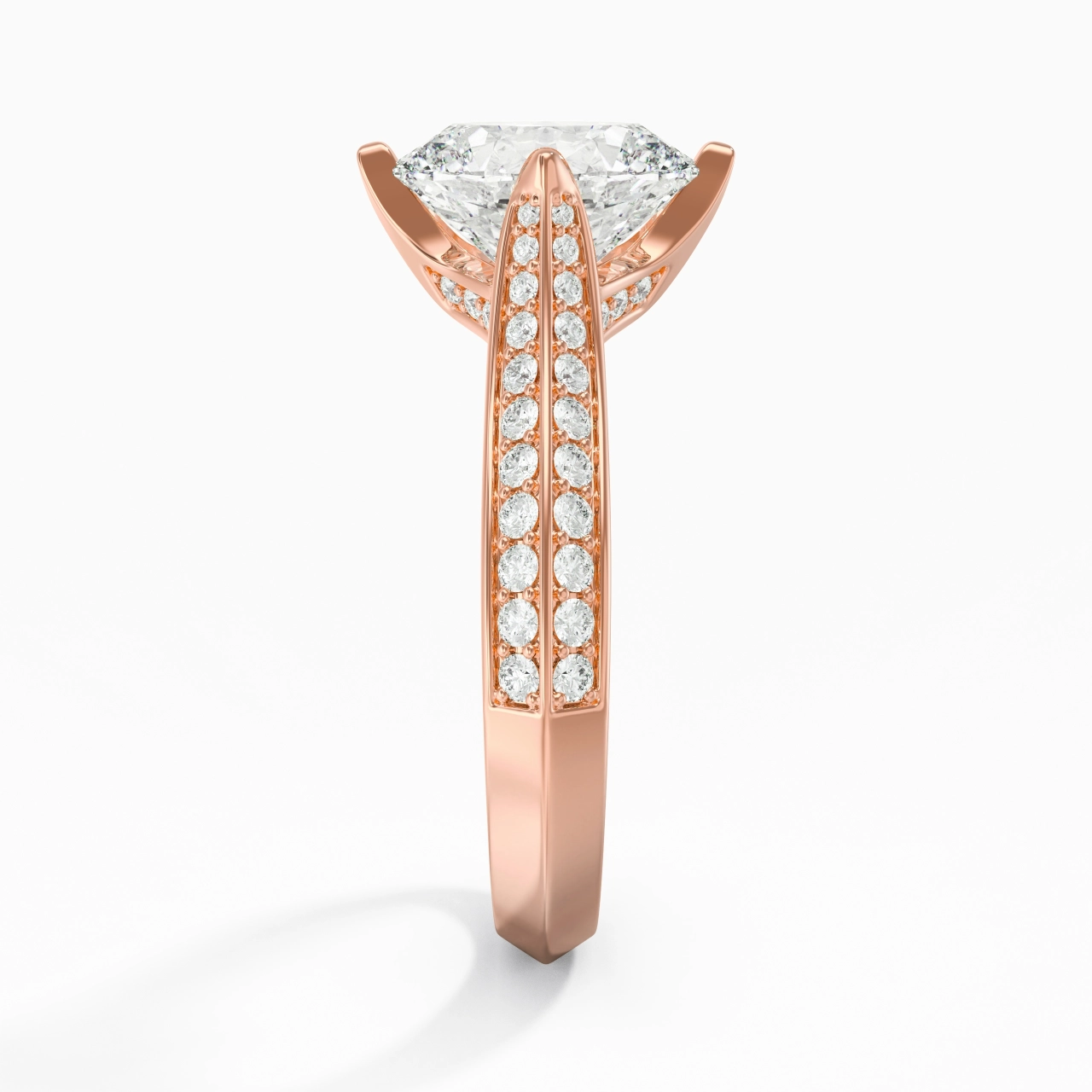 Pavé Oriente - Occidente Anillo de Compromiso 2.00ct Moissanita