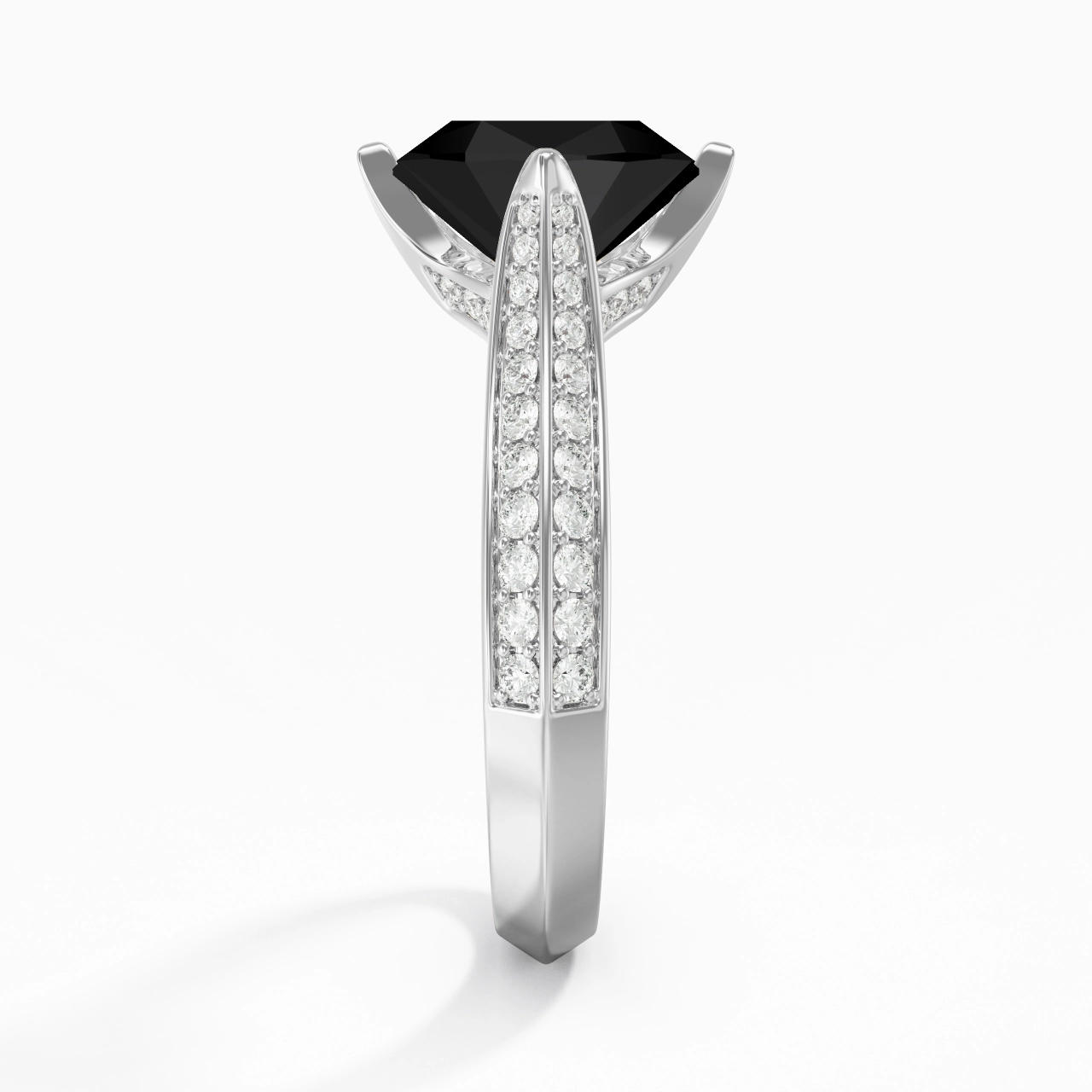 Pavé Est Ouest Bague de fiançailles 2.00ct Zircon cubique