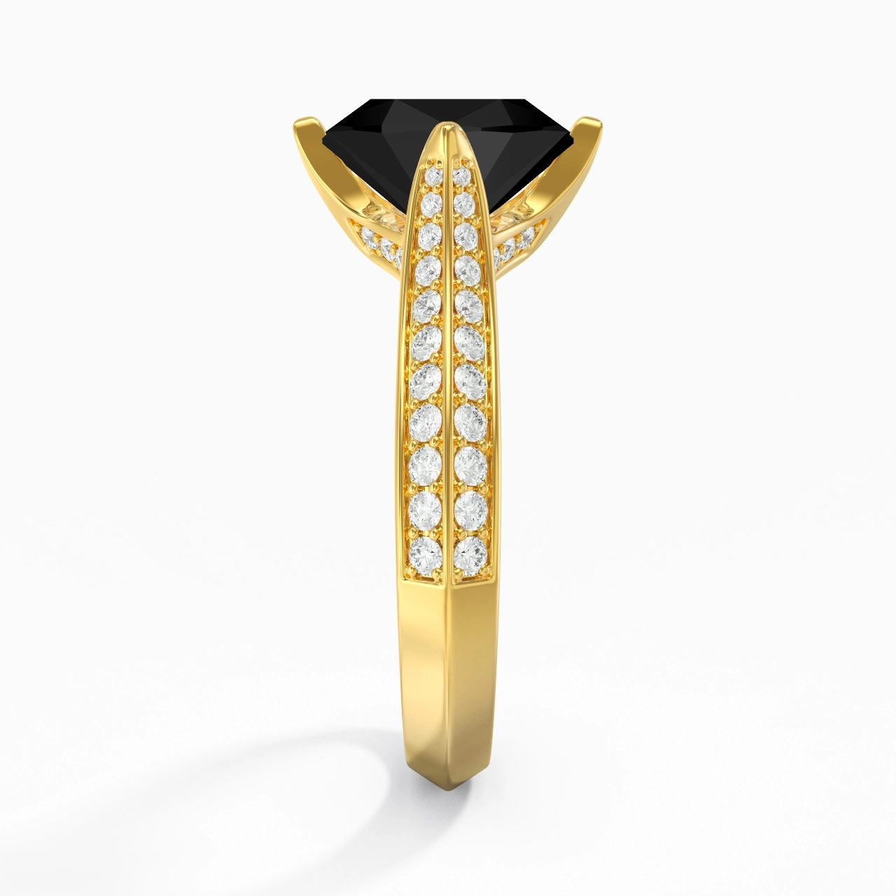 Pavé Est Ouest Bague de fiançailles 2.00ct Zircon cubique