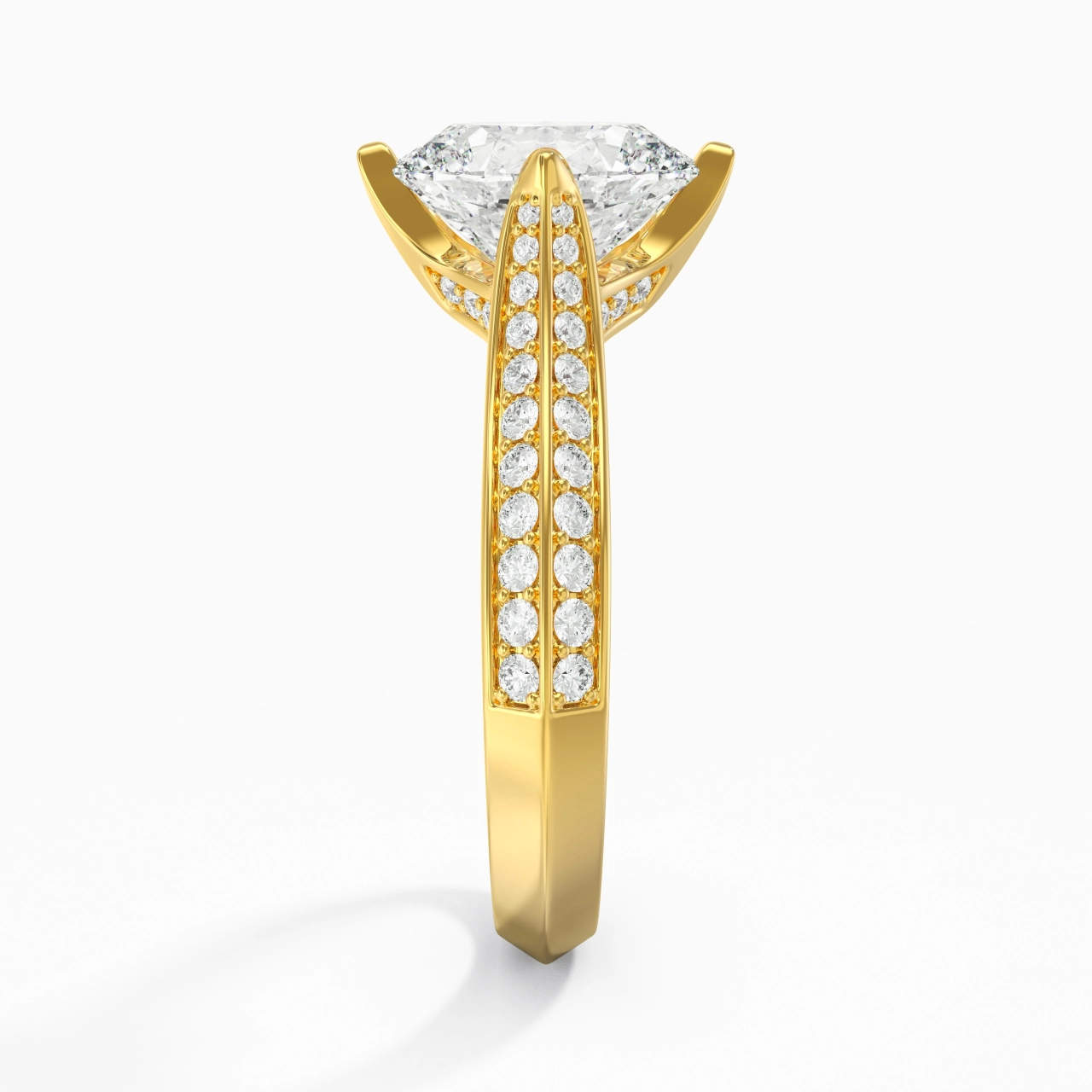 Pavé Est Ouest Bague de fiançailles 2.00ct Zircon cubique