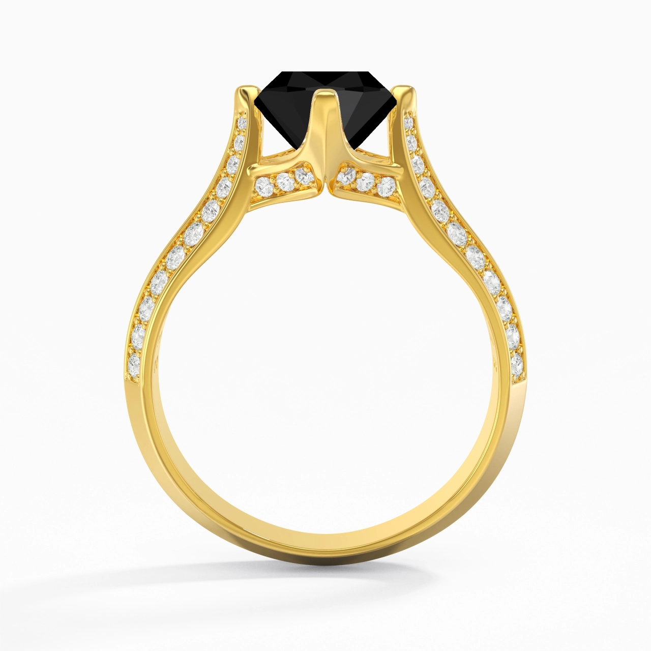 Pavé Est Ouest Bague de fiançailles 2.00ct Zircon cubique