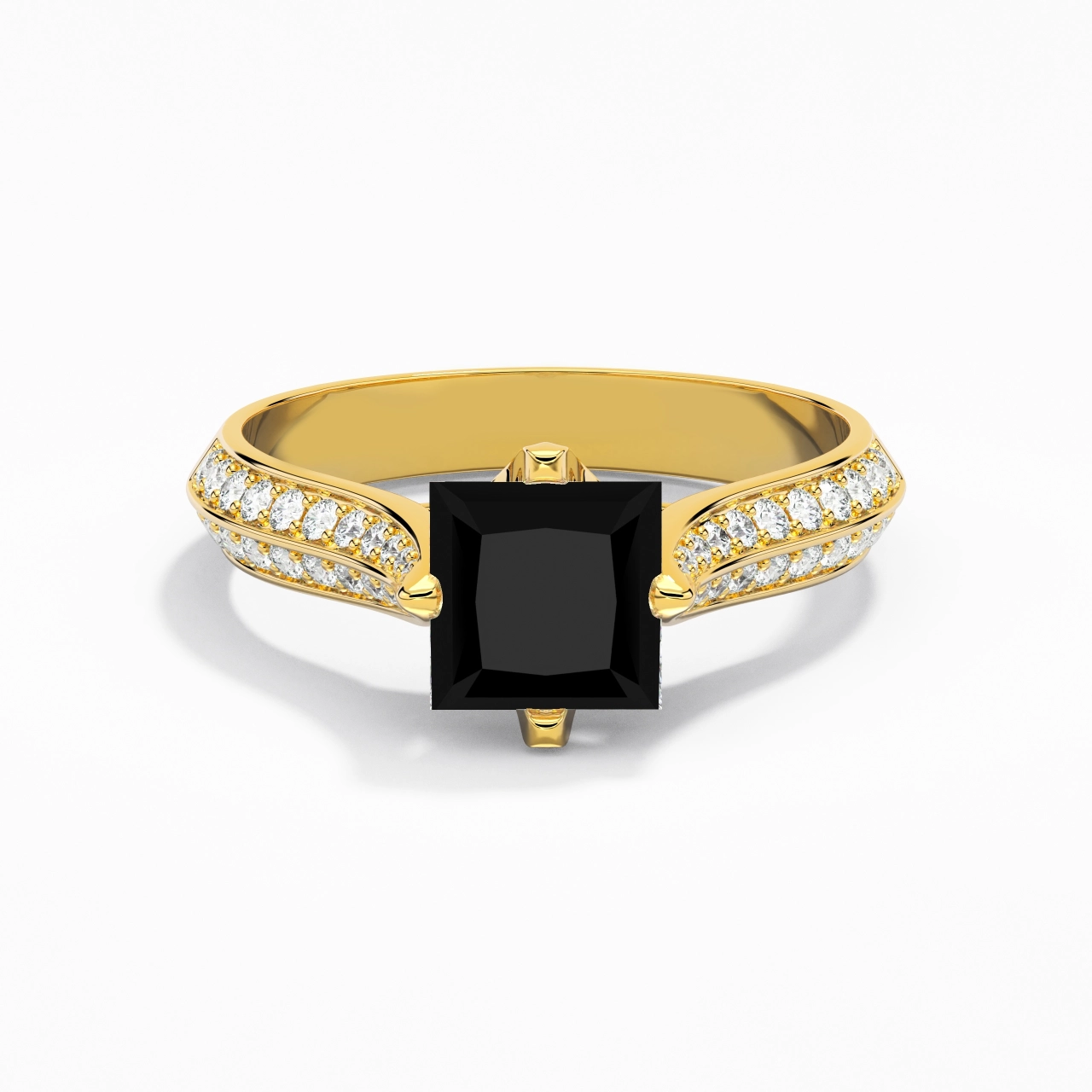 Pavé Est Ouest Bague de fiançailles 1.50ct Zircon cubique