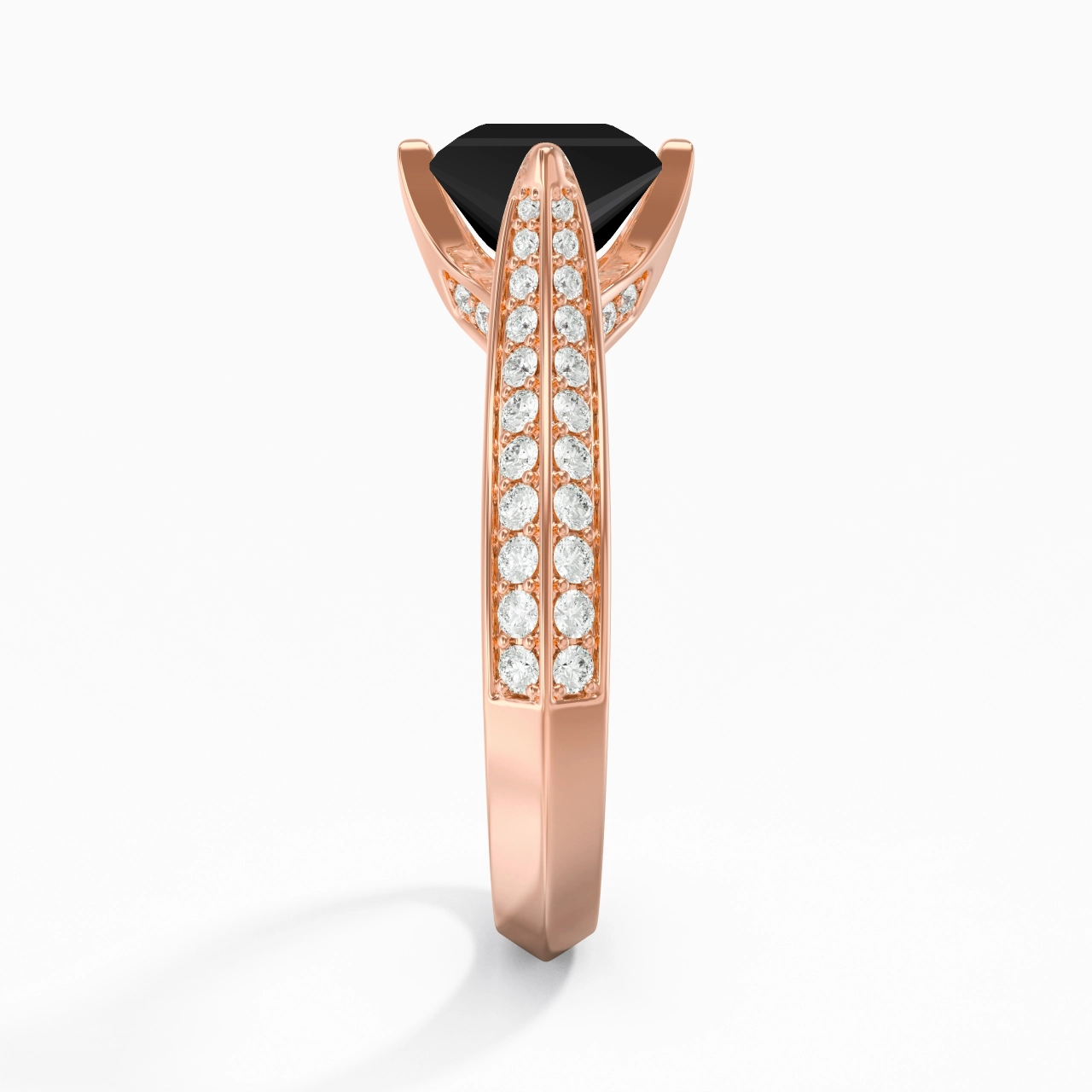 Pavé Est Ouest Bague de fiançailles 1.50ct Zircon cubique