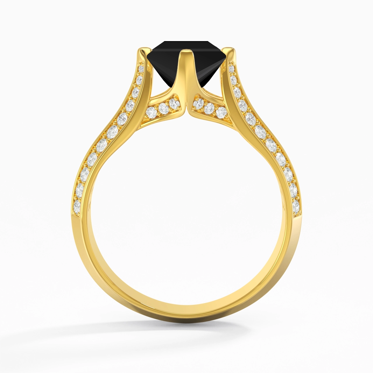 Pavé Est Ouest Bague de fiançailles 1.50ct Zircon cubique