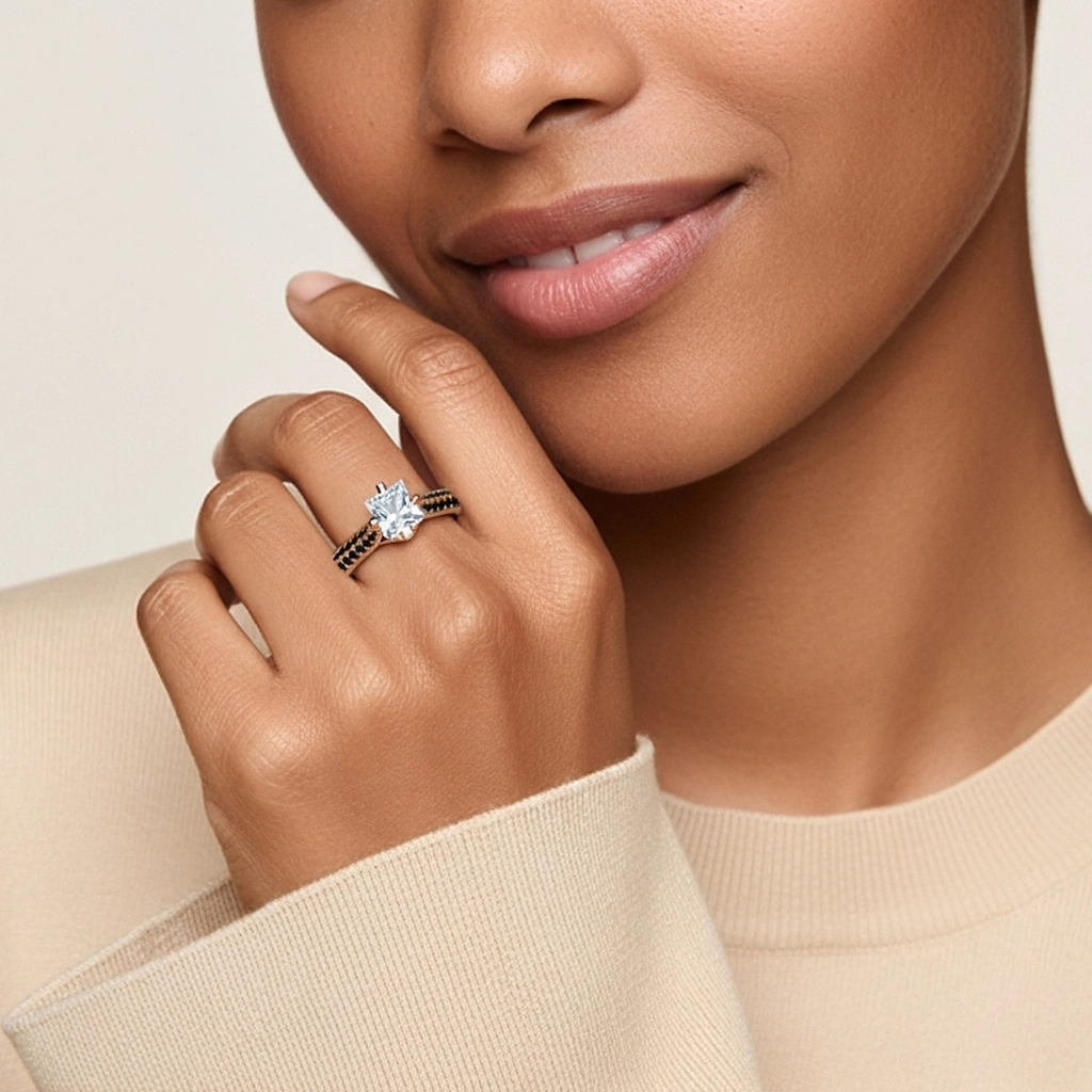 Classique Princesse 1.50ct Zircon cubique Bague de fiançailles