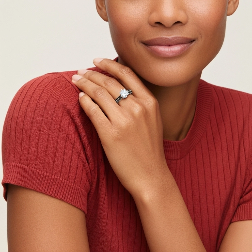 Classique Princesse 1.50ct Zircon cubique Bague de fiançailles