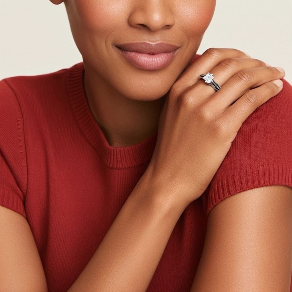 Classique Princesse 1.50ct Zircon cubique Bague de fiançailles