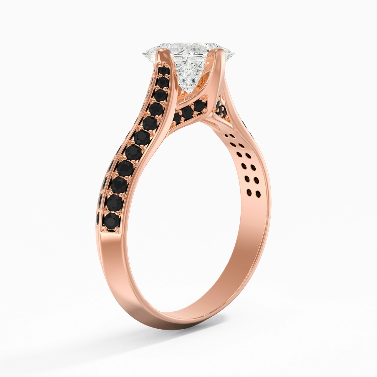 Classique Princesse 1.00ct Zircon cubique Bague de fiançailles