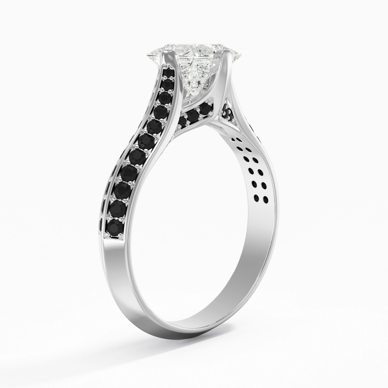 Classique Princesse 1.00ct Zircon cubique Bague de fiançailles