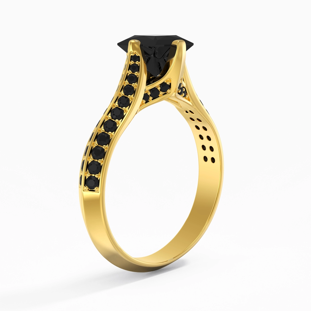 Classique Princesse 1.00ct Zircon cubique Bague de fiançailles