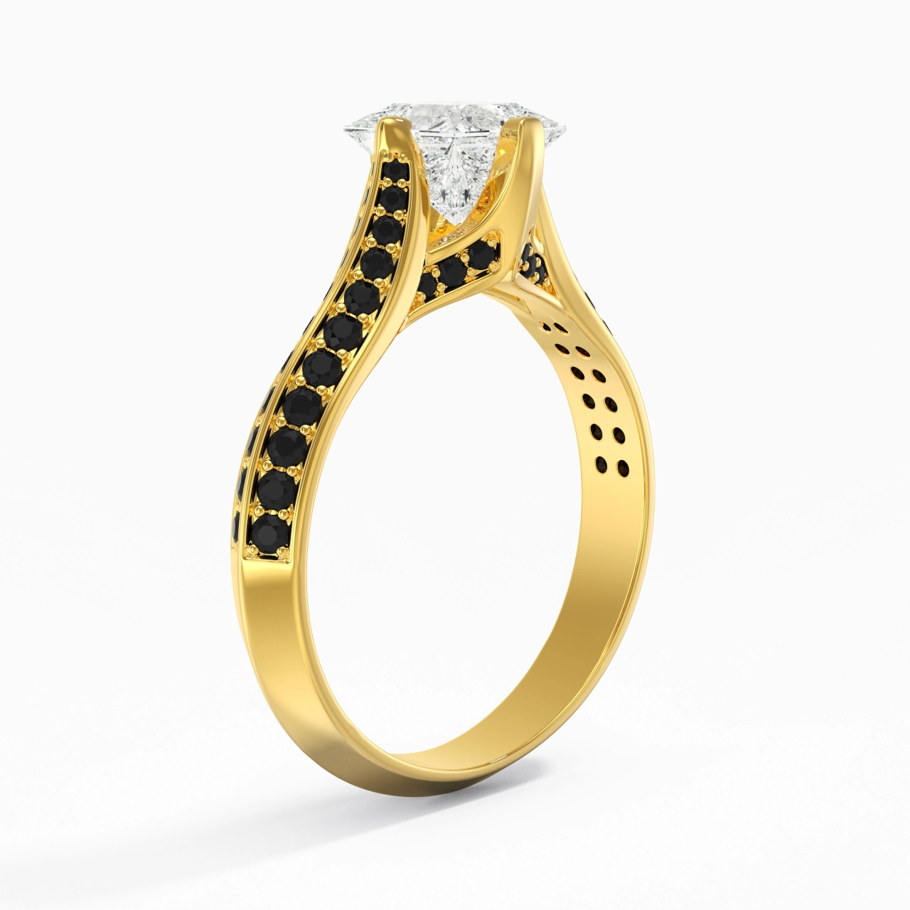 Classique Princesse 1.00ct Zircon cubique Bague de fiançailles