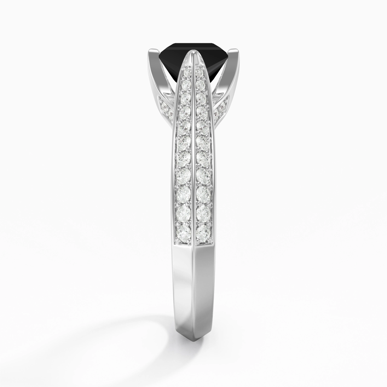 Pavé Est Ouest Bague de fiançailles 1.00ct Zircon cubique