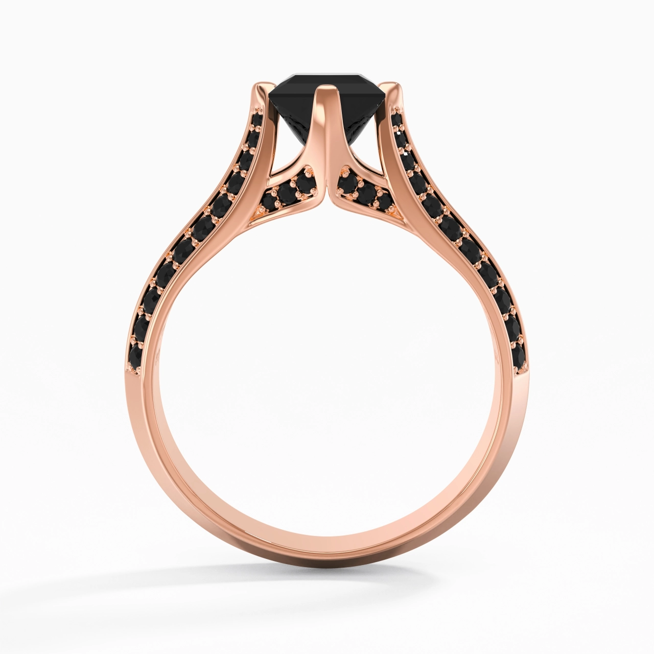 Classique Princesse 1.00ct Zircon cubique Bague de fiançailles