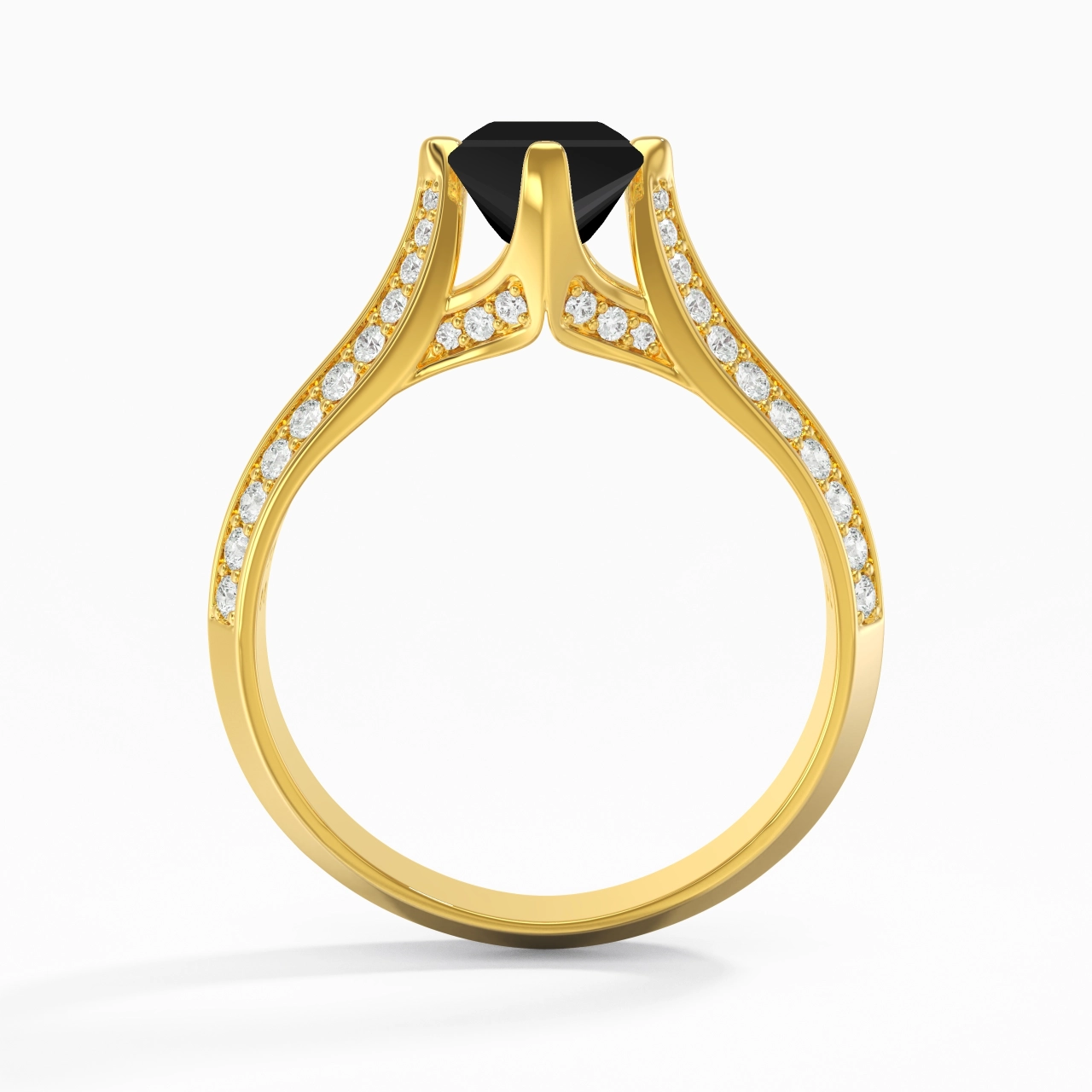 Pavé Est Ouest Bague de fiançailles 1.00ct Zircon cubique