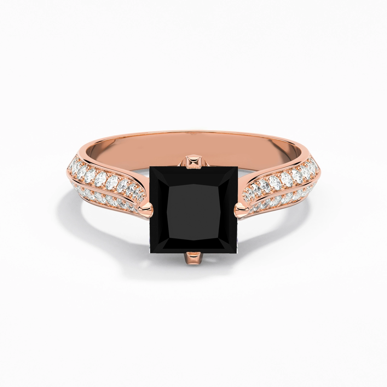 Pavé Est Ouest Bague de fiançailles 2.00ct Zircon cubique