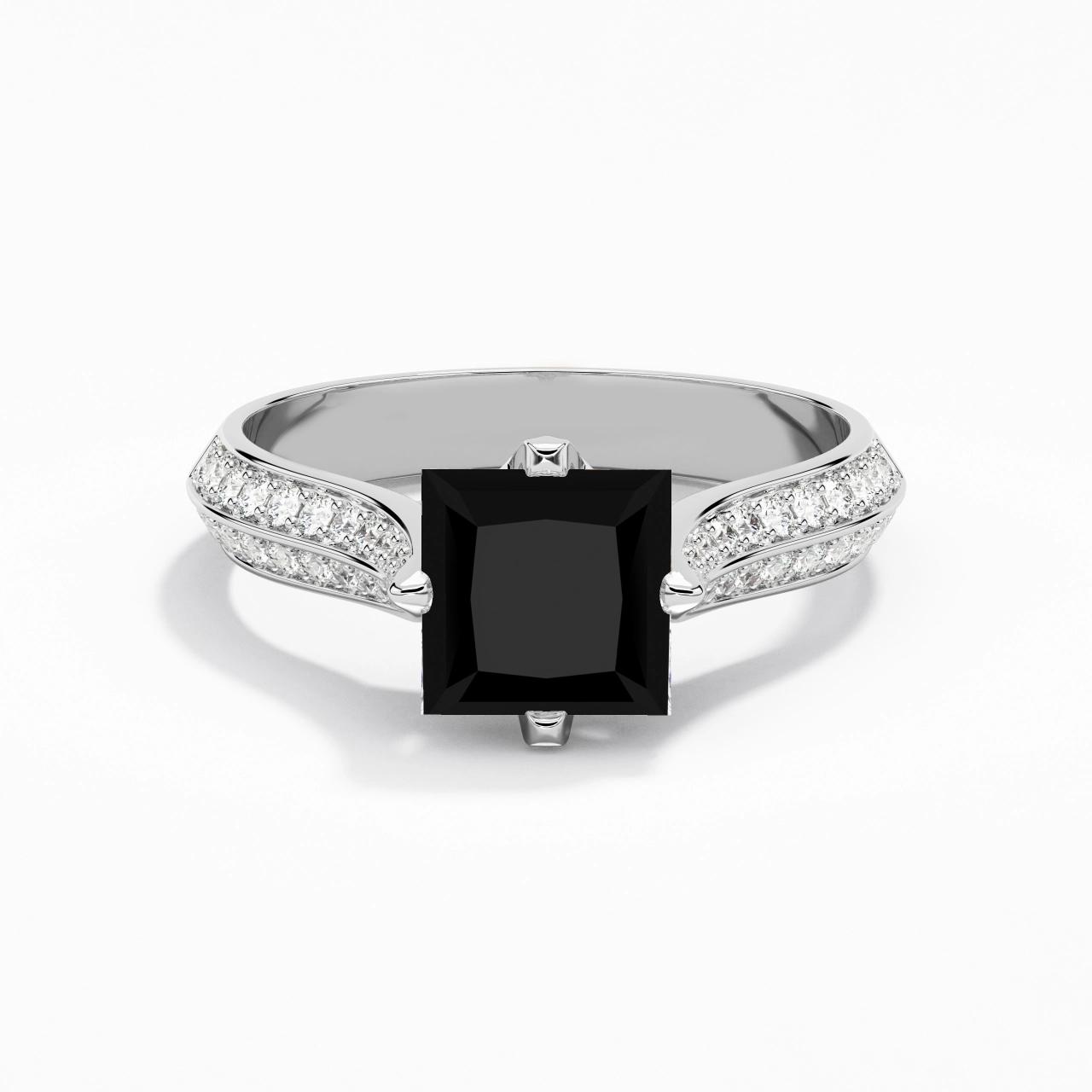 Pavé Est Ouest Bague de fiançailles 2.00ct Zircon cubique