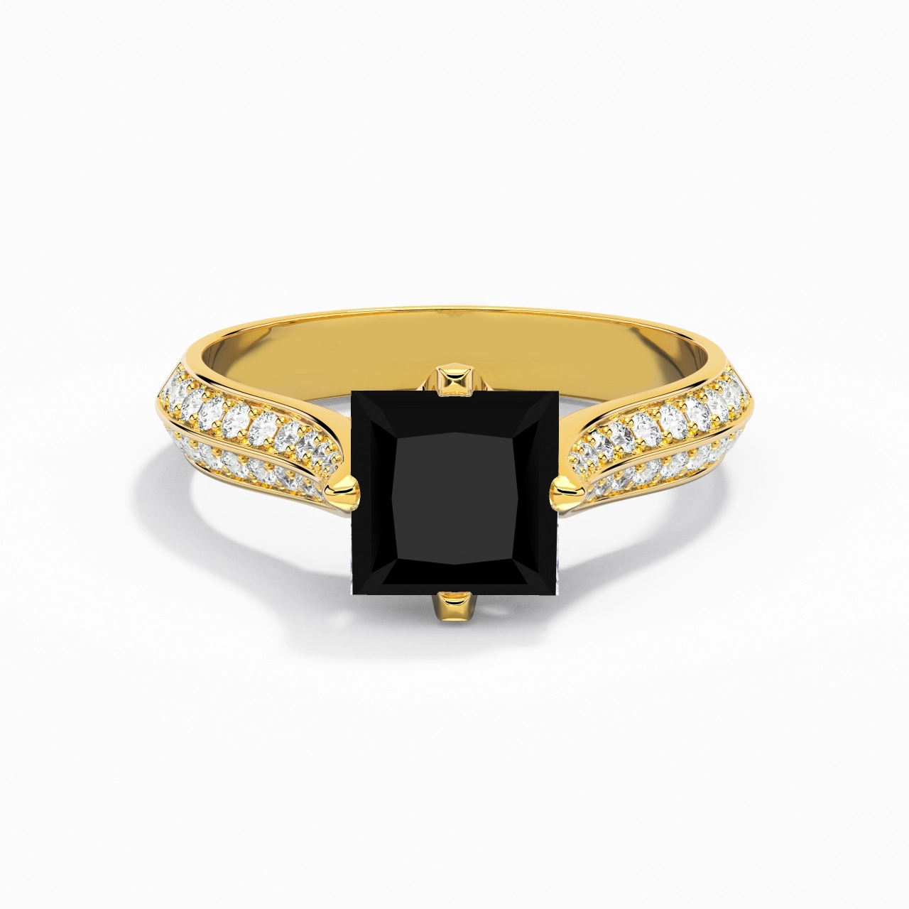 Pavé Est Ouest Bague de fiançailles 2.00ct Zircon cubique