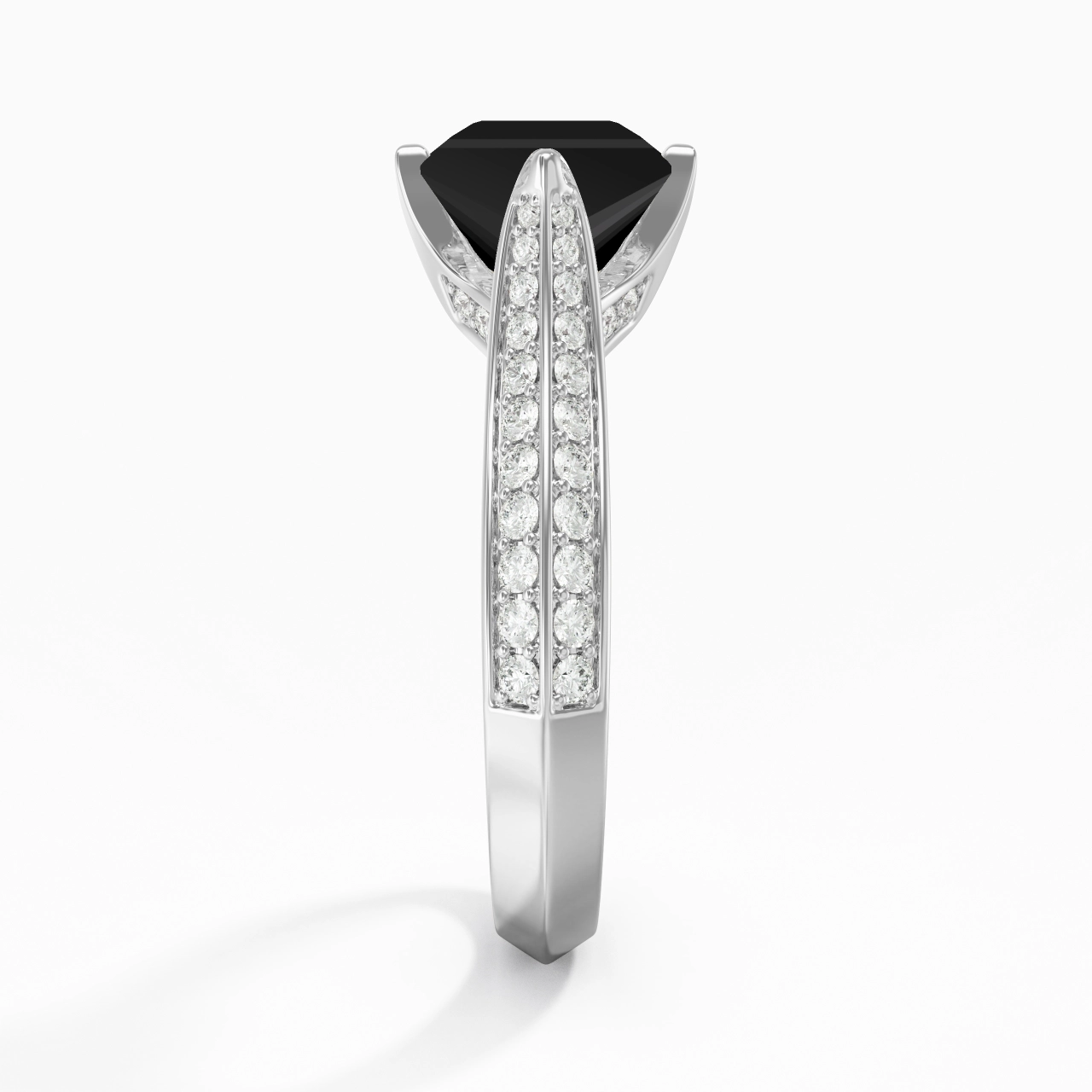 Pavé Est Ouest Bague de fiançailles 2.00ct Zircon cubique