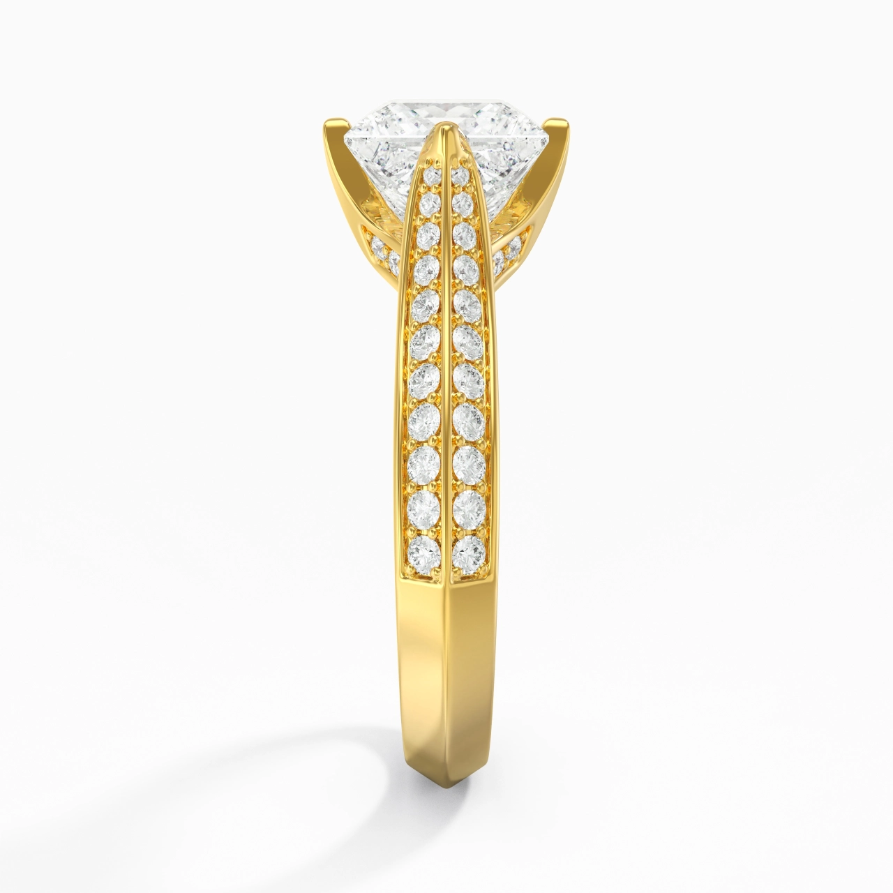 Pavé Est Ouest Bague de fiançailles 2.00ct Zircon cubique