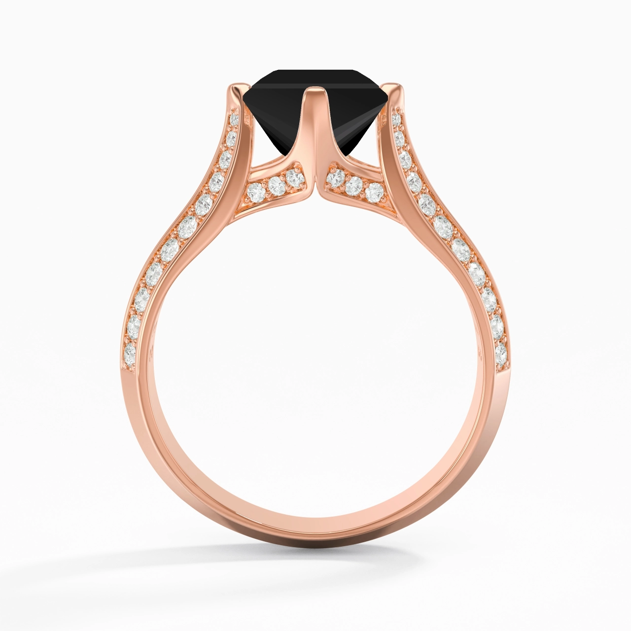 Pavé Est Ouest Bague de fiançailles 2.00ct Zircon cubique