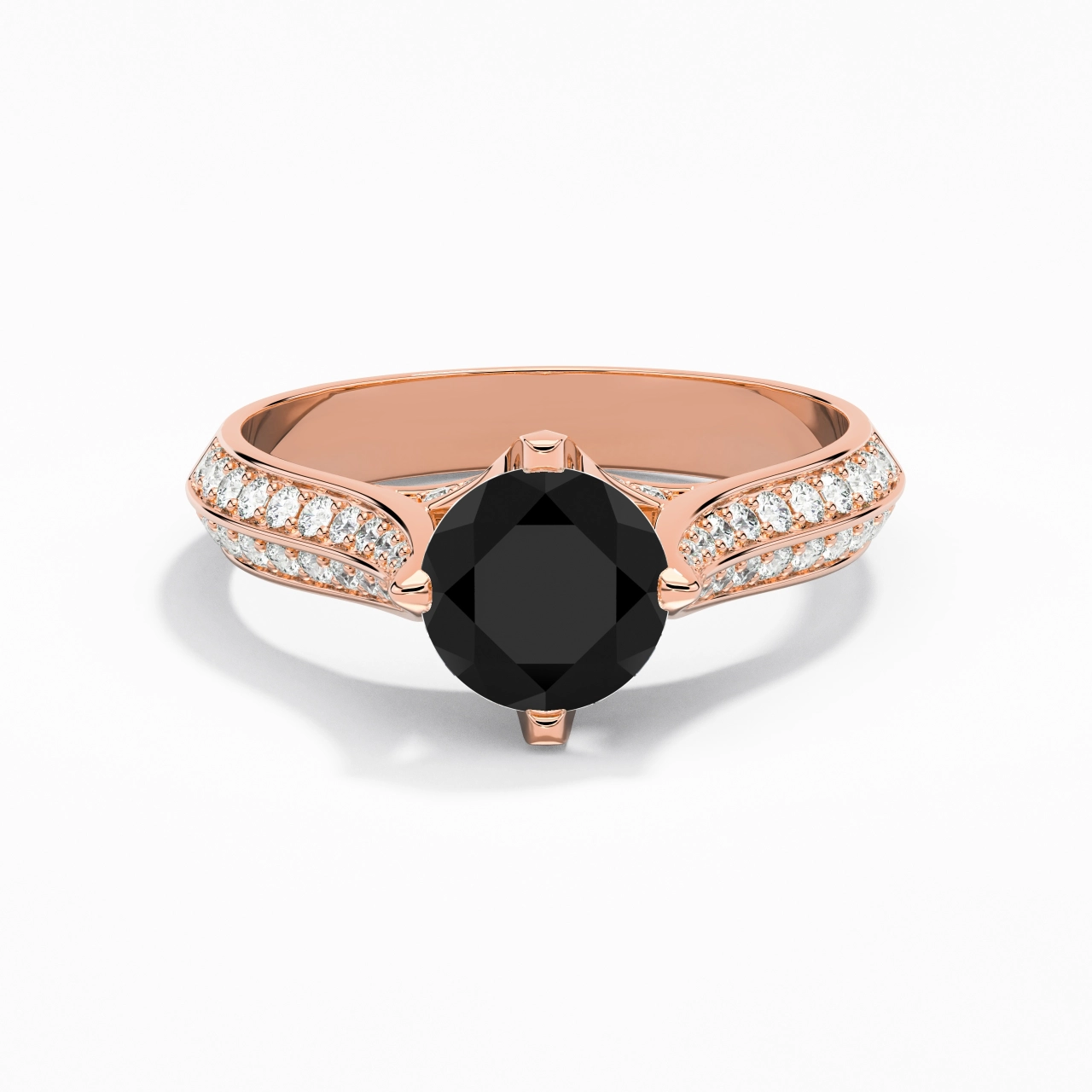 Pavé Est Ouest Bague de fiançailles 1.50ct Zircon cubique