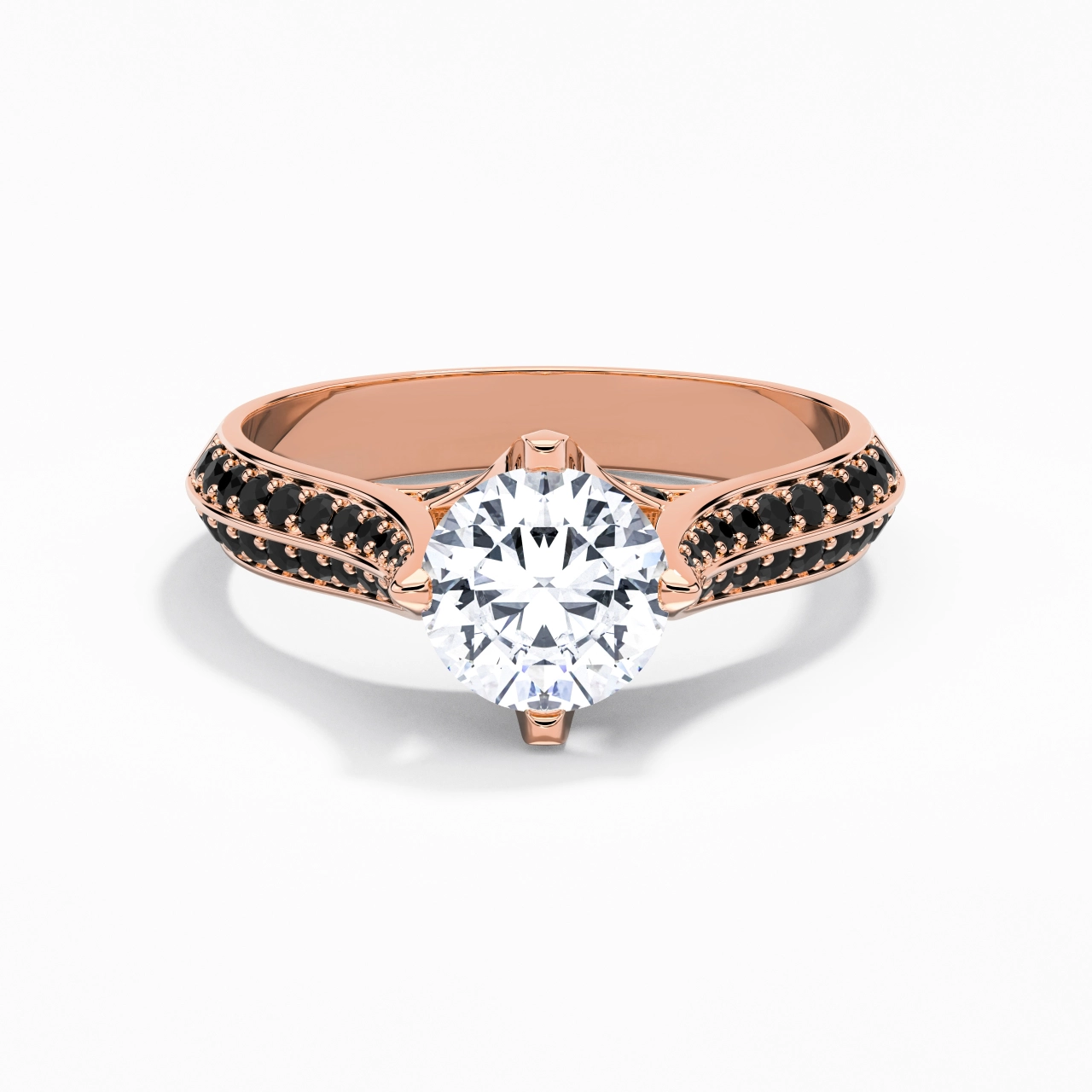 Classique Rond 1.50ct Zircon cubique Bague de fiançailles