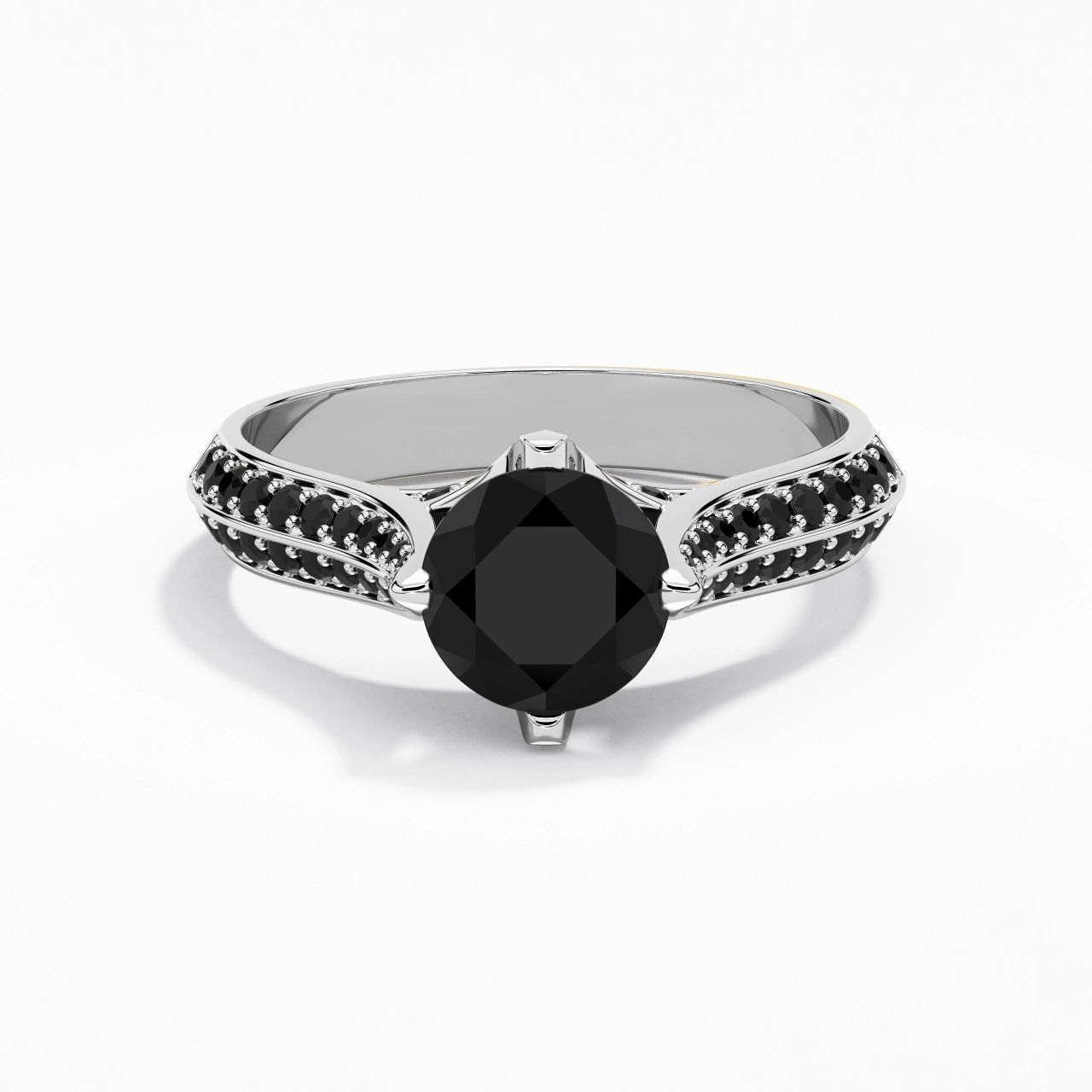 Classique Rond 1.50ct Zircon cubique Bague de fiançailles