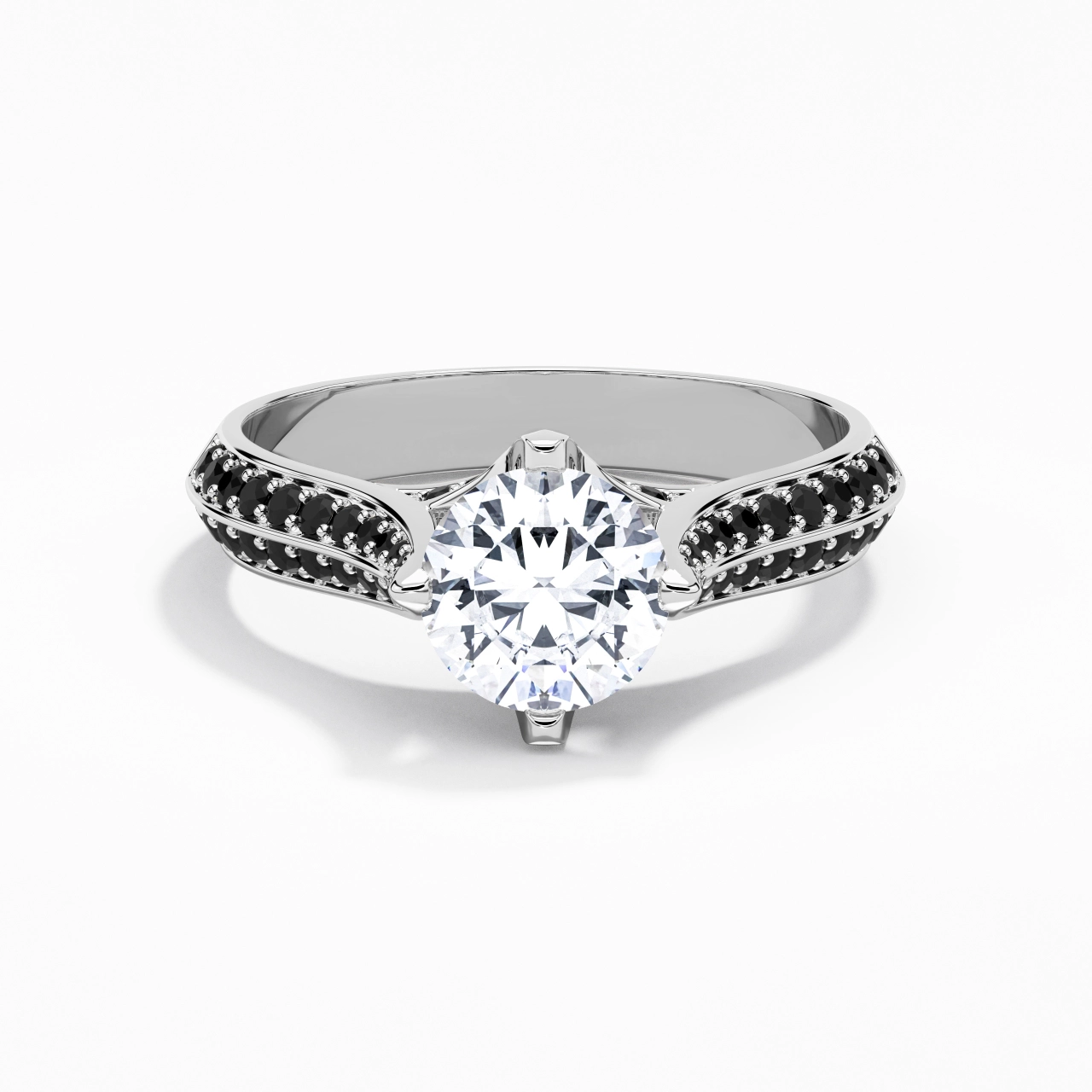 Classique Rond 1.50ct Zircon cubique Bague de fiançailles